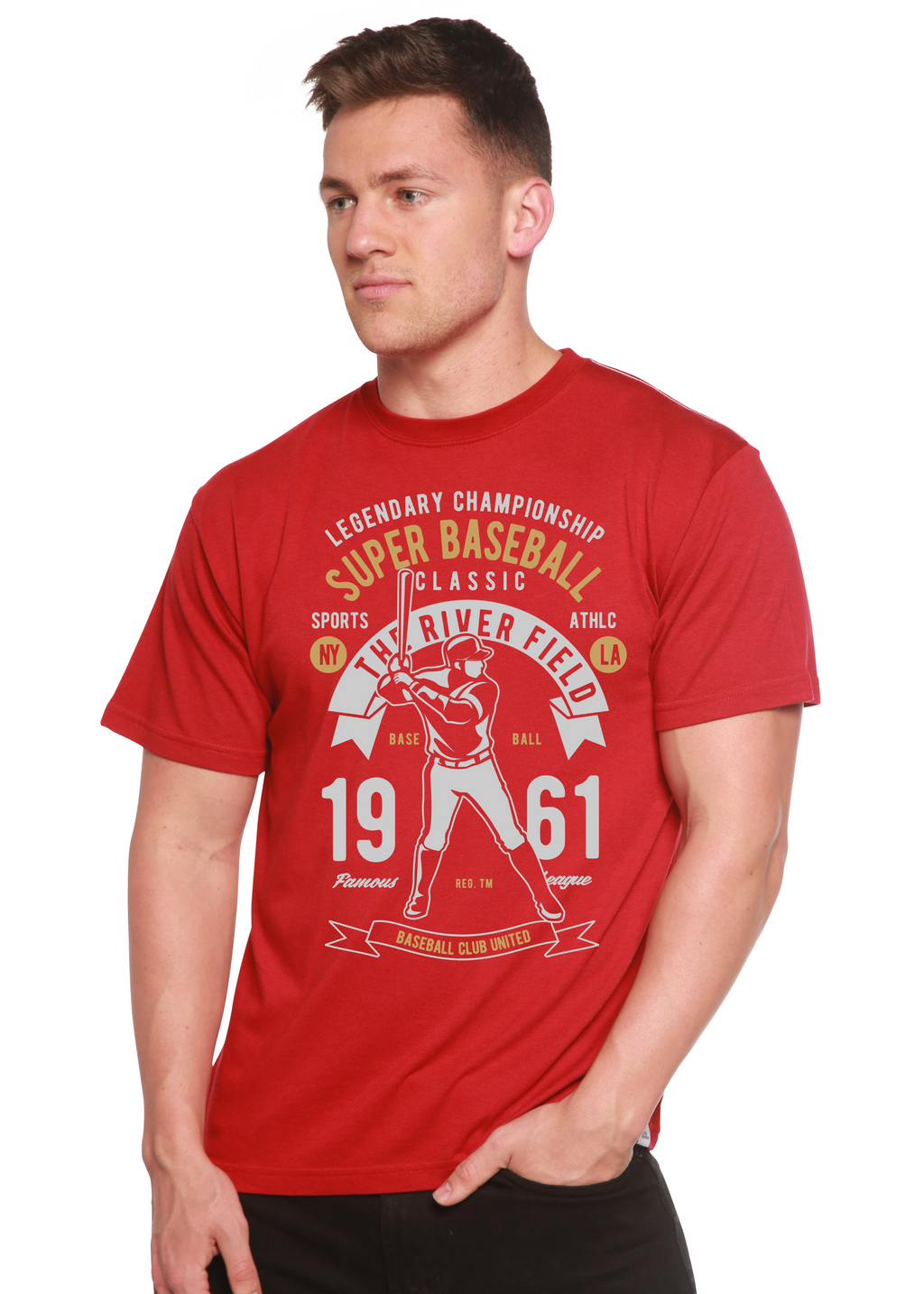 Spun Bamboo Super Baseball Spun Bamboo® Men's Bamboo Viscose/Organic Cotton Short Sleeve Graphic T-Shirt — lifestyle context