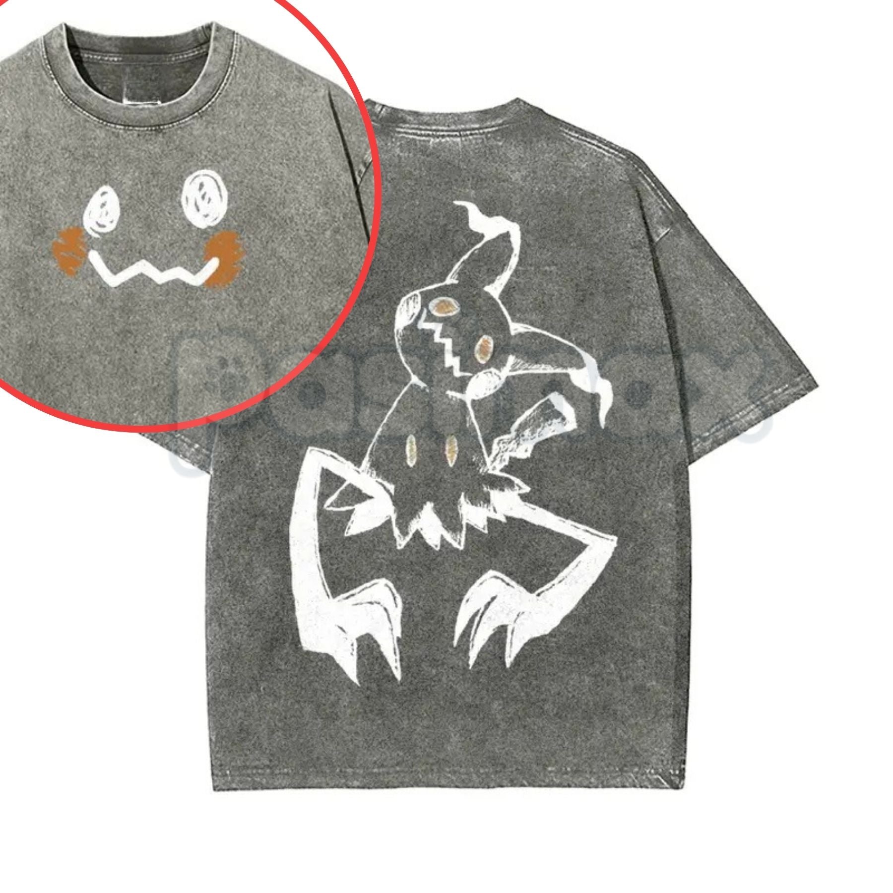 Pocket Monsters Oversize Unisex Washed T-Shirt – Vintage Graphic Anime Tee, S~3XL Retro Lightweight Cotton Streetwear Top