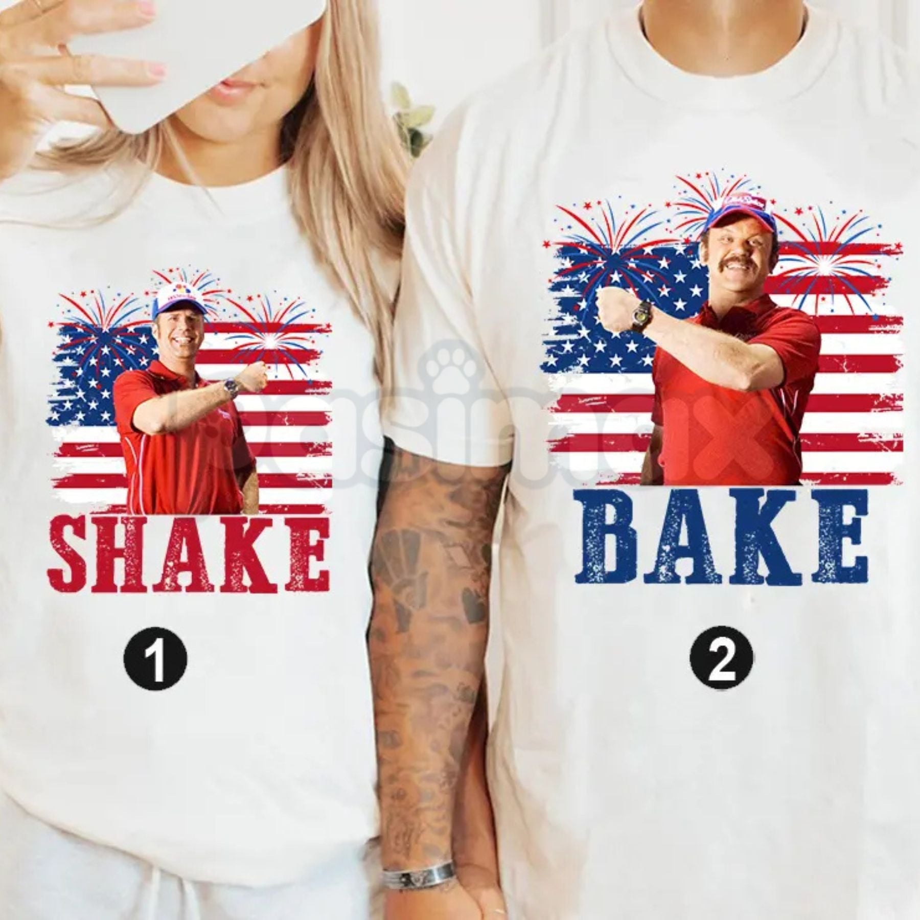 Funny "Shake and Bake" 4th of July T-Shirt – Couples Independence Day Matching Novelty Graphic Tee