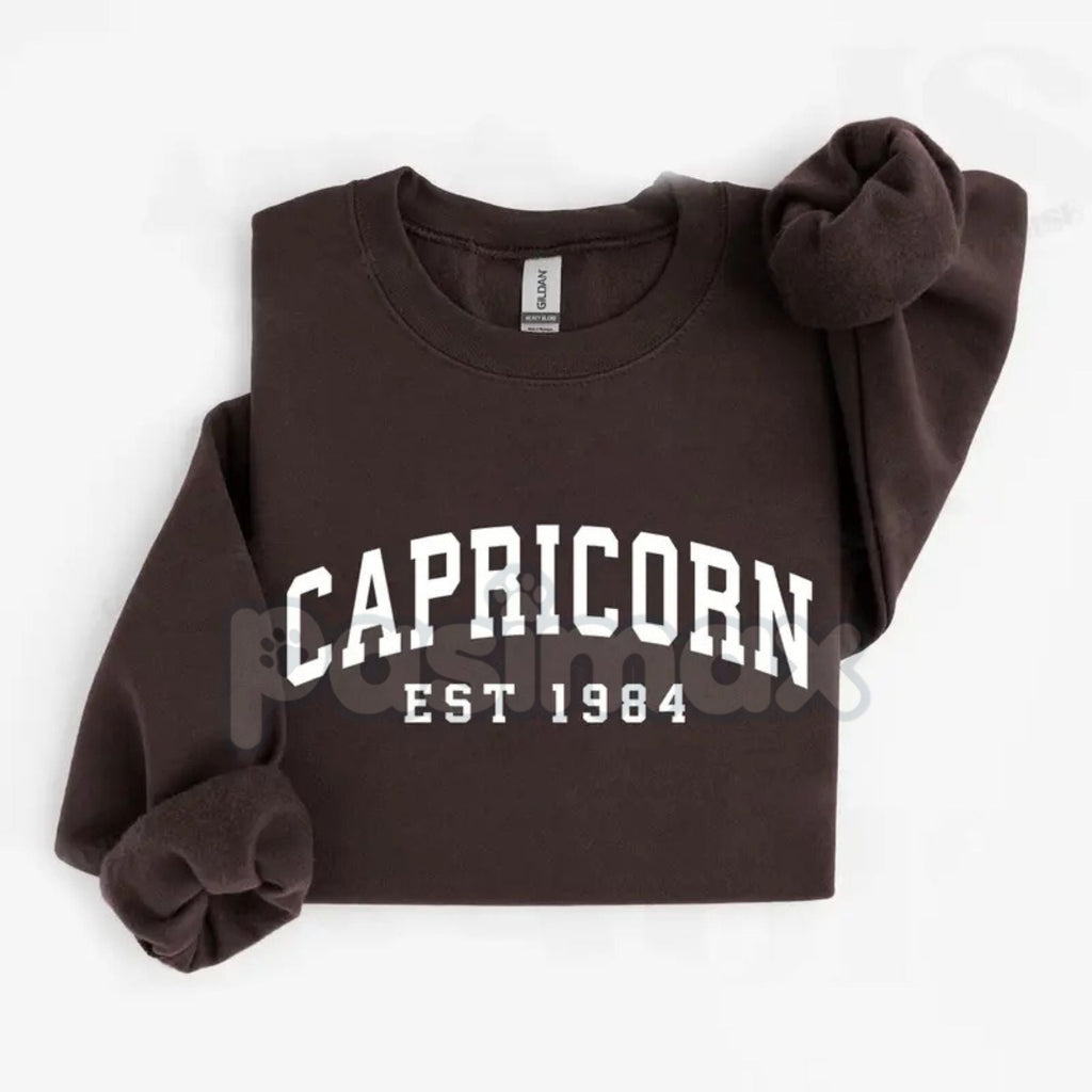 Pasimax Vintage Zodiac Constellation Sweatshirt – Personalized Astrology Est. [Year] Apparel — side view
