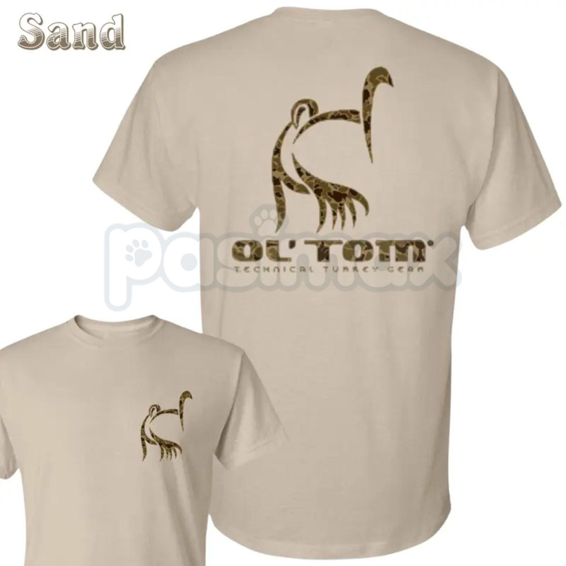 Minimalist Turkey Hunting T-Shirt – Small Front Chest Camo Logo Graphic Tee, Premium 100% Cotton Hunter’s Lifestyle Top, Soft Lived-In Heavyweight Wild Turkey Statement Shirt, Made in USA