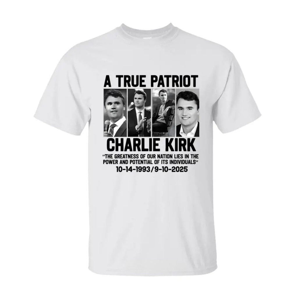 Pasimax Charlie Kirk Patriotic T-Shirt — side view