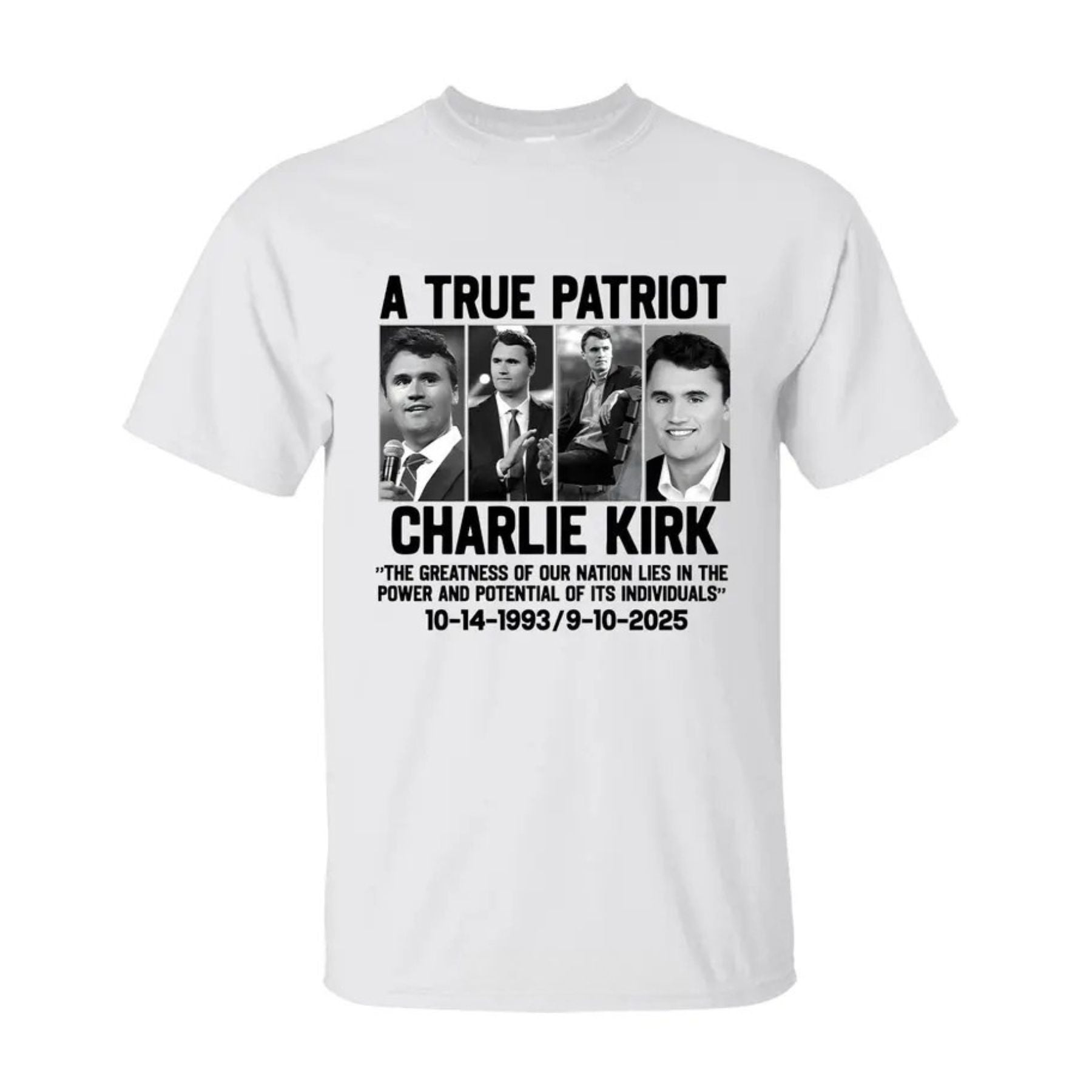 Pasimax Charlie Kirk Patriotic T-Shirt — side view