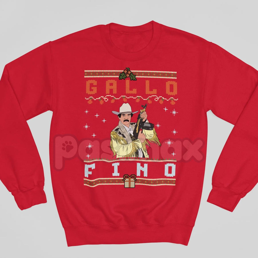 Pasimax "Gallo Fino" Sweatshirt | Classy Fine Rooster Spanish Idiom Crewneck | Dapper Latino Statement Apparel — side view