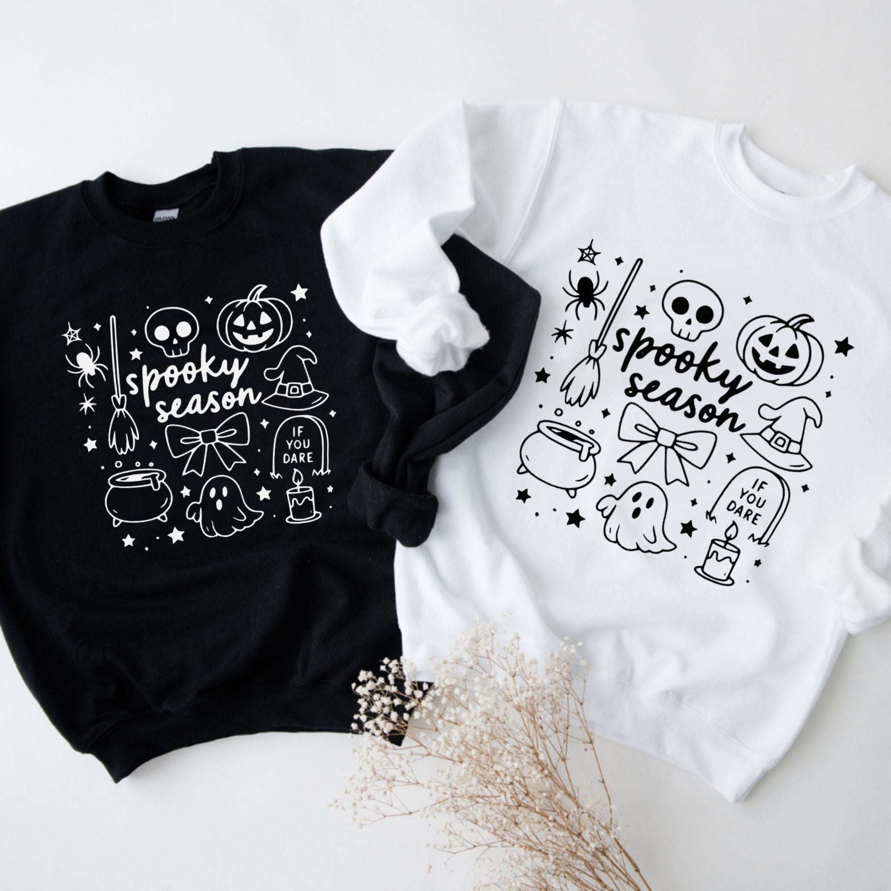 Pasimax Spooky Season Sweatshirt – Cozy & Classic Halloween Crewneck — side view