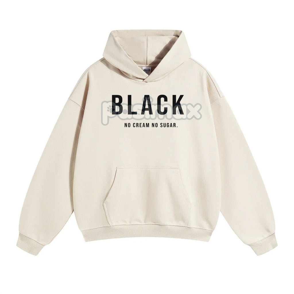 Pasimax Black No Cream No Sugar Hoodie — side view