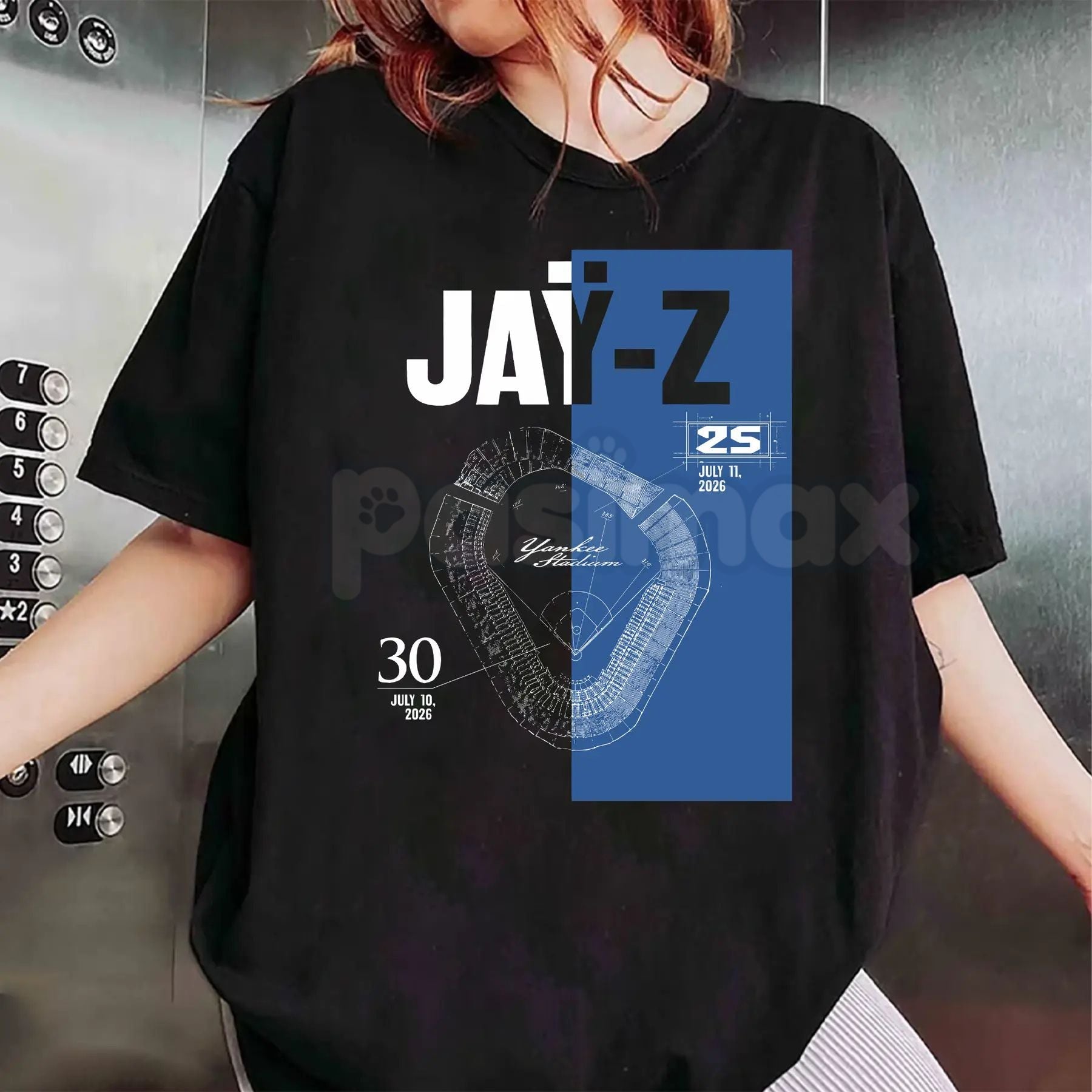 Pasimax Vintage Jay-Z "Two Historic Nights" T-Shirt — side view