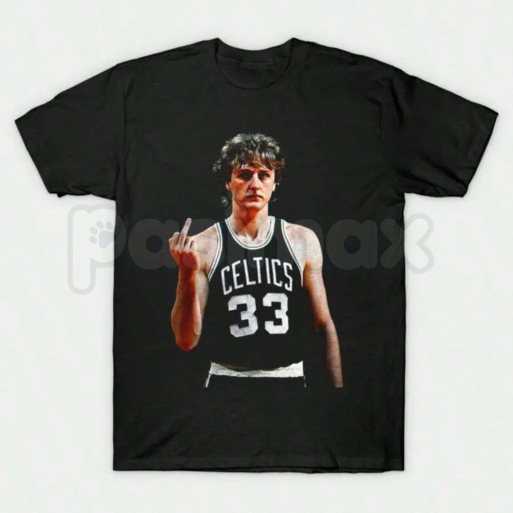 Larry Bird Retro 90s Graphic T-Shirt – Vintage Boston Basketball Men's Tee, Premium 100% Cotton Hardwood Legend Top, Soft Lived-In Heavyweight Sportswear Heritage Shirt, Made in USA