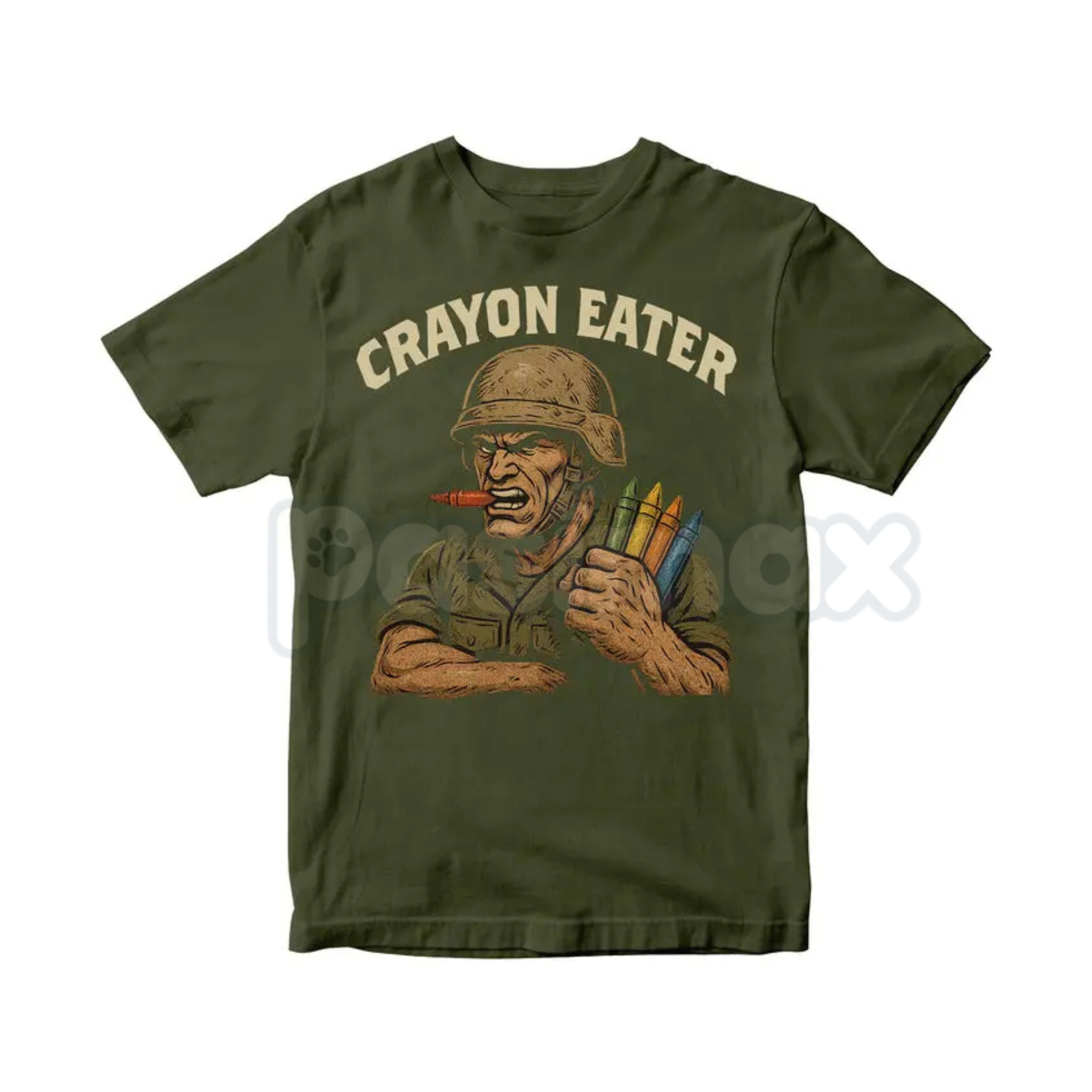 Pasimax "Crayon Eater" Funny Military T-Shirt - USMC Dark Humor Sarcastic Marine Tee, Premium 100% Cotton Veteran Humor Shirt