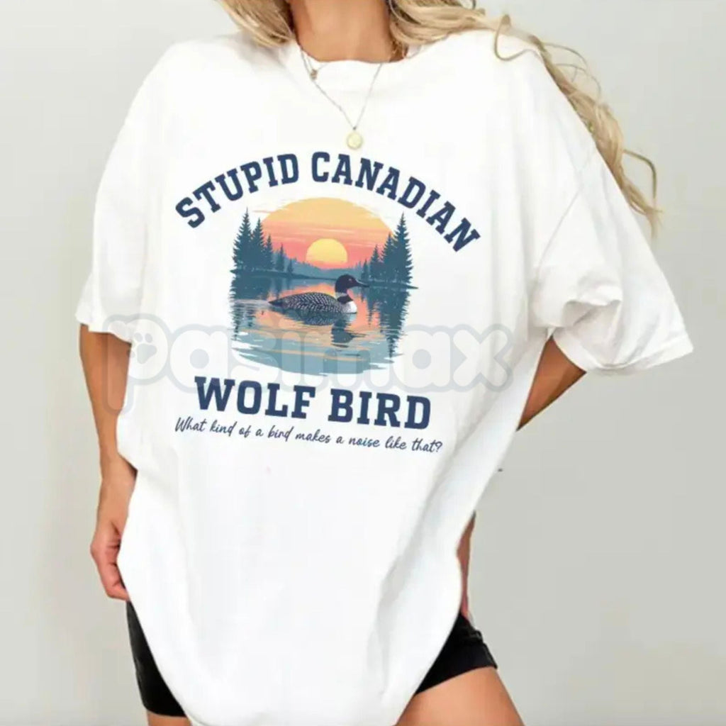Pasimax "Stupid Canadian Wolf Bird" Hockey Romance T-Shirt - Funny LGBT Hockey Fan Gift, BookTok Sarcastic Sports Romance Tee