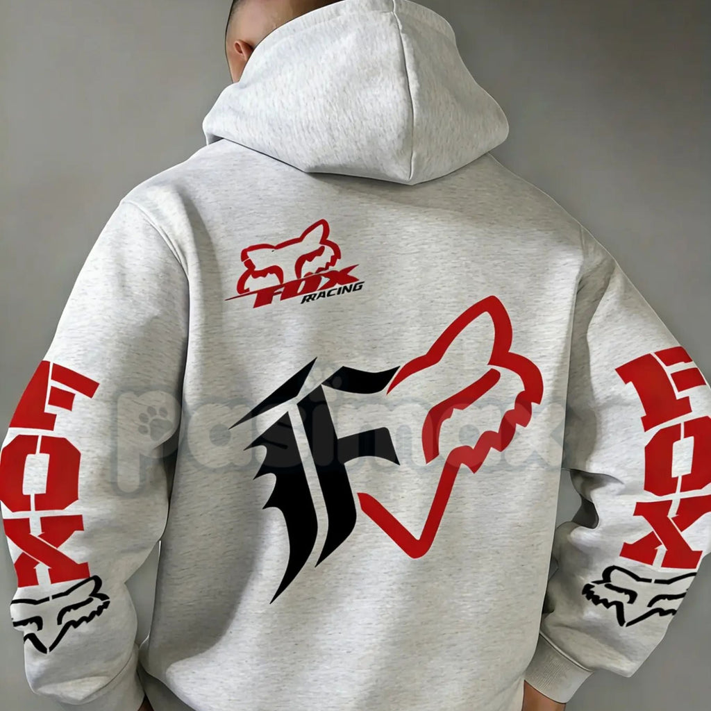 Pasimax Fox Racing Inspired Vintage Graphic Hoodie – Retro Motocross Lifestyle Pullover, MTB Streetwear, Unisex Action Sports