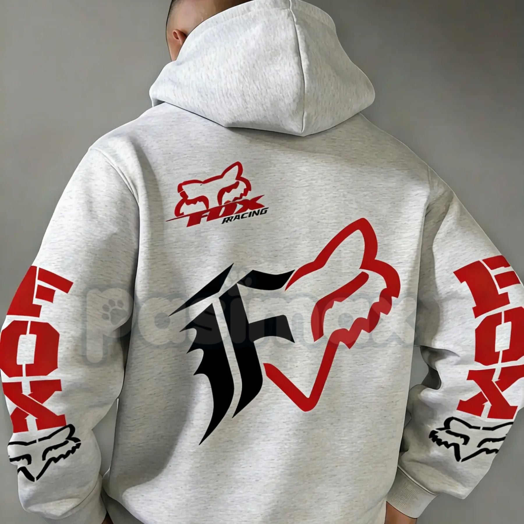 Pasimax Fox Racing Inspired Vintage Graphic Hoodie – Retro Motocross Lifestyle Pullover, MTB Streetwear, Unisex Action Sports