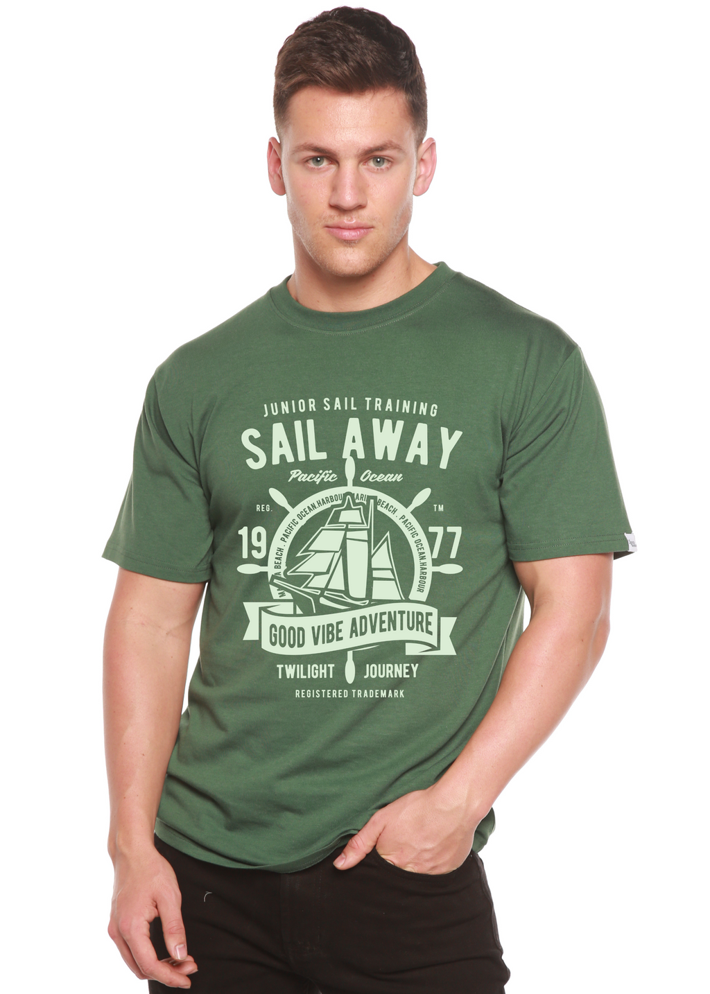 Spun Bamboo Sail Away Spun Bamboo® Men's Bamboo Viscose/Organic Cotton Short Sleeve Graphic T-Shirt — main product shot