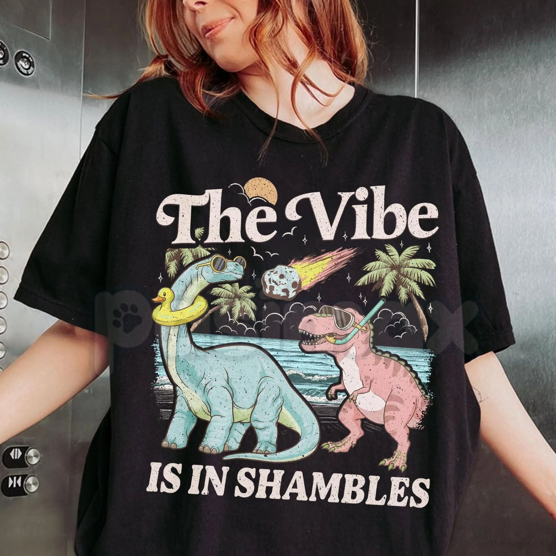 "The Vibe Is In Shambles" T-Shirt – Funny Relatable Quote Graphic Tee, Remastered Heavy Cotton Chaos Statement Top, Soft Lived-In Heavyweight Mood Shirt, Made in USA