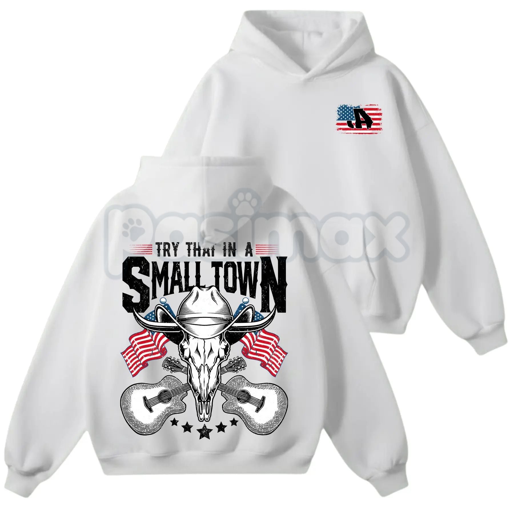 Pasimax Try That In A Small Town Hoodie – Vintage Country Music JA Shirt & Retro Western Movie Sweatshirt — side view