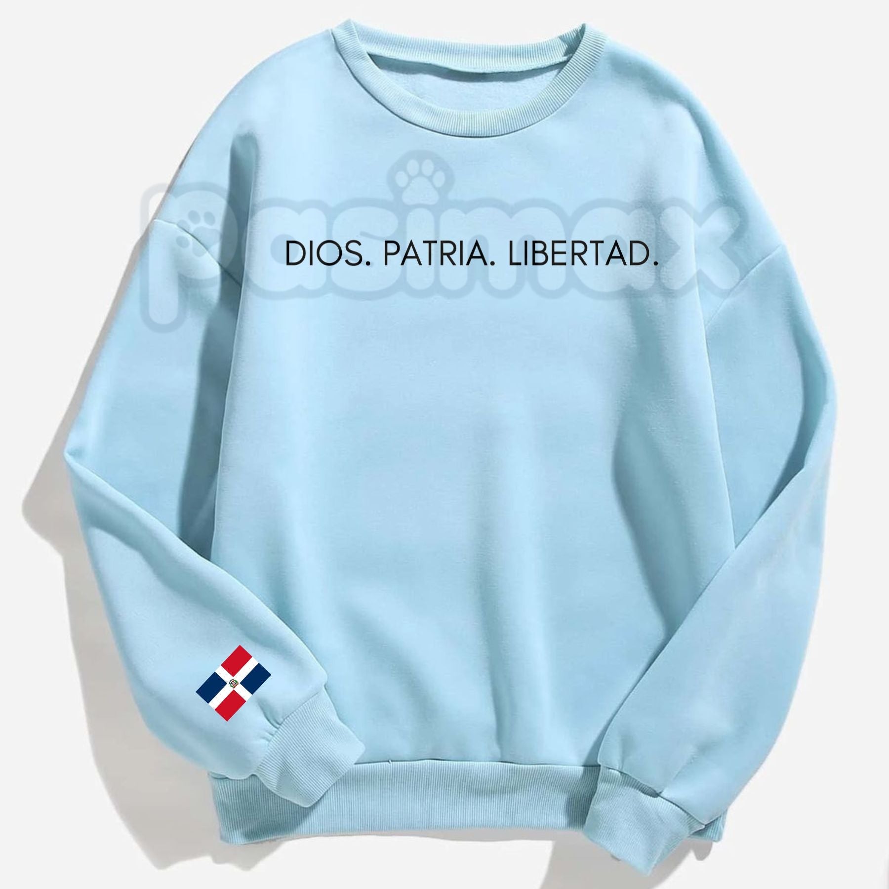 Pasimax DIOS.PATRIA.LIBERTAD Sweatshirt | Dominican Republic National Motto Jumper | Patriotic Spanish Pride Crewneck | DR He