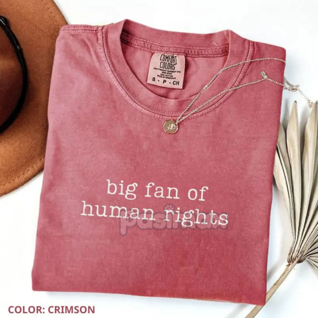 Pasimax Comfort Colors® 'Big Fan of Human Rights' T-Shirt — side view