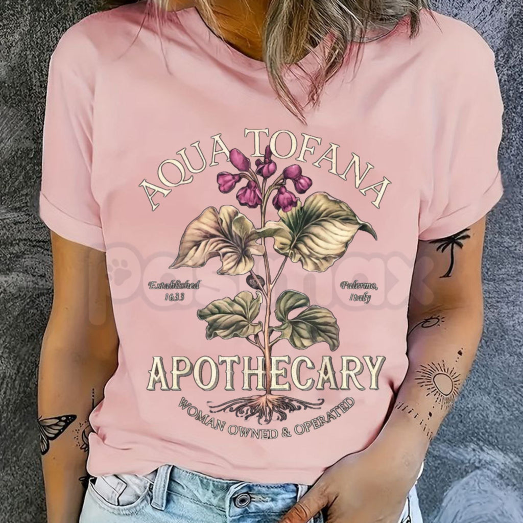 Aqua Tofana Funny Feminist T-Shirt – Vintage Apothecary Giulia Toffana Graphic Tee, Premium 100% Cotton Historical True Crime Top, Soft Lived-In Heavyweight Sarcastic Feminist Shirt, Made in USA