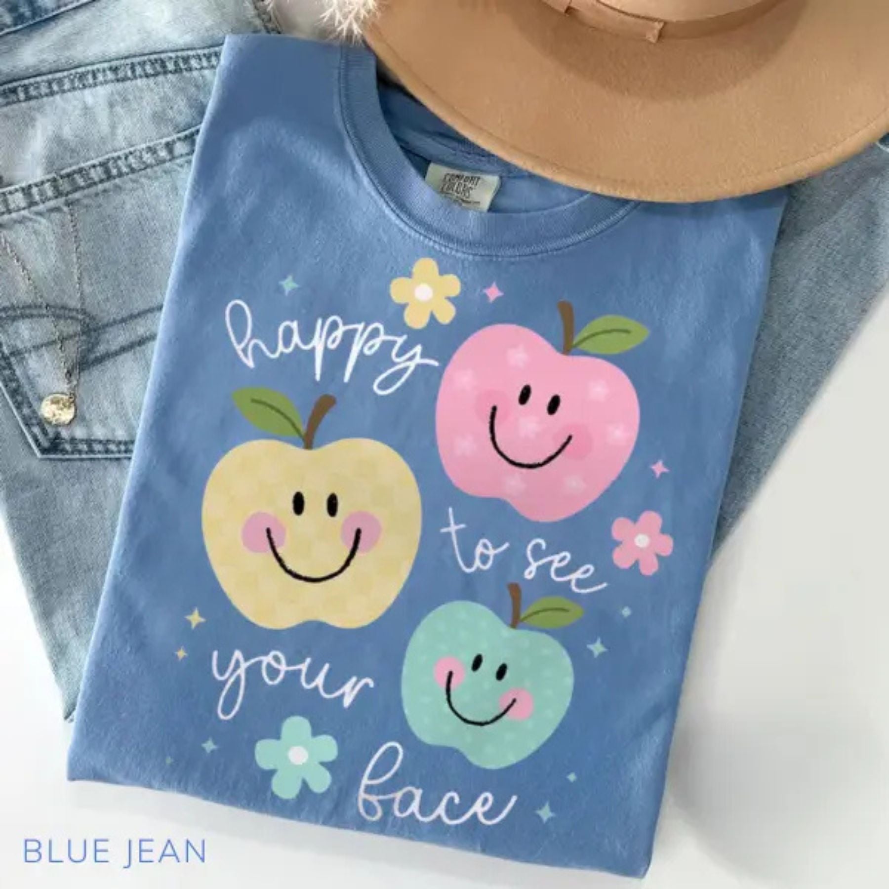 Pasimax 'Happy To See Your Face' Teacher Shirt — side view