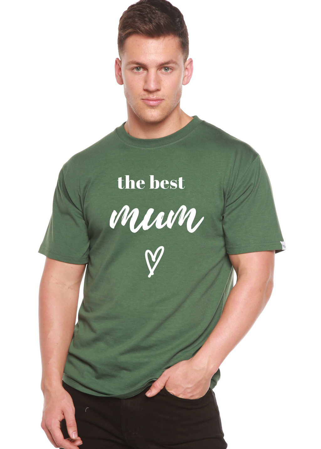 Spun Bamboo The Best Mum Unisex Bamboo Viscose/Organic Cotton Short Sleeve Graphic T-Shirt — size reference