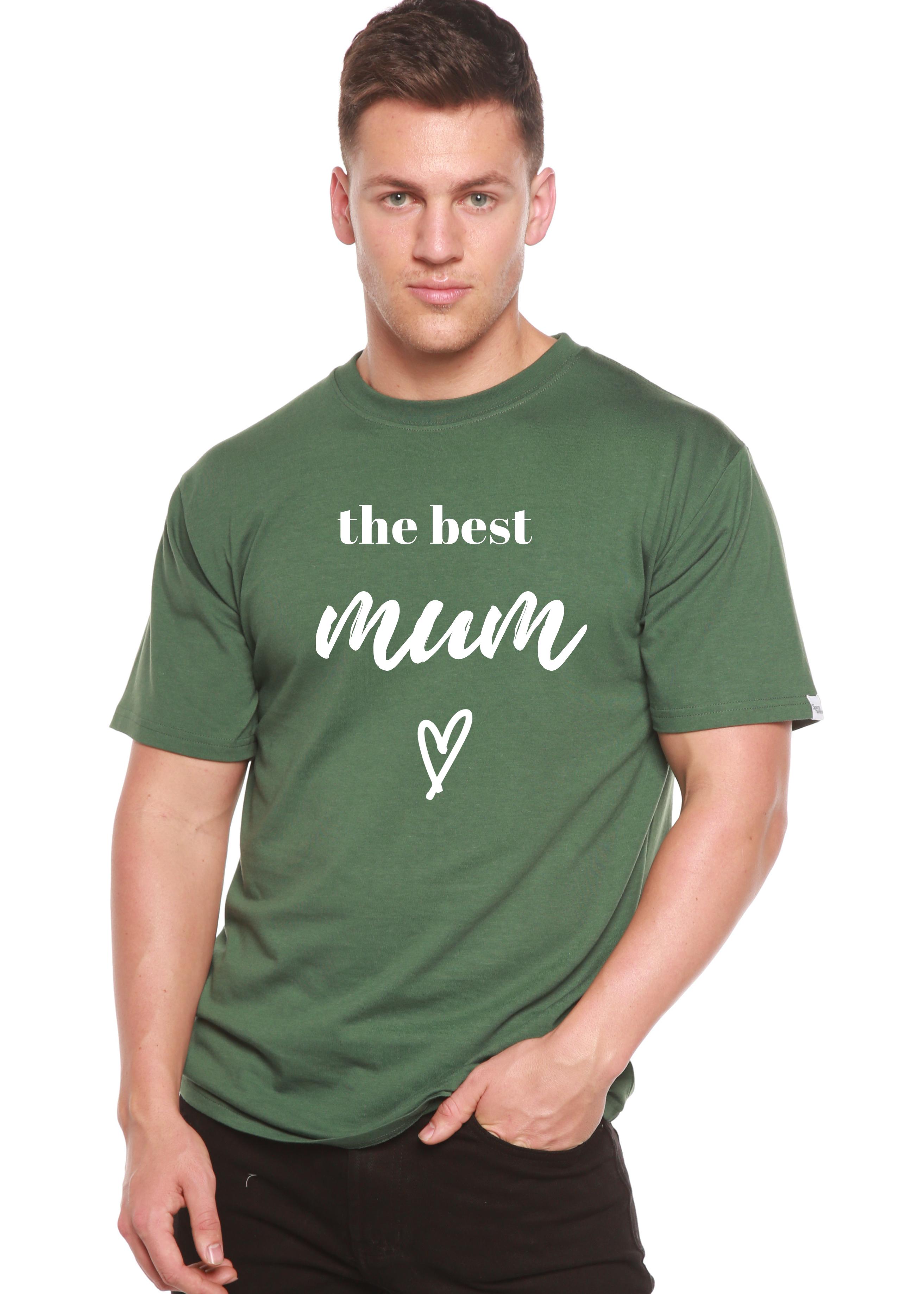 Spun Bamboo The Best Mum Unisex Bamboo Viscose/Organic Cotton Short Sleeve Graphic T-Shirt — size reference