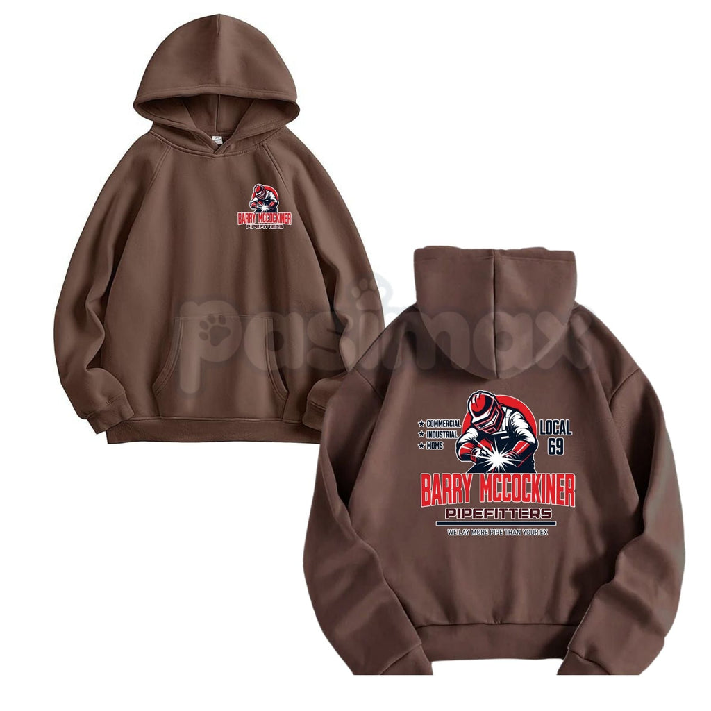 Pasimax Barry McCockiner Pipefitters Local 69 Hoodie – Funny Parody Workwear Pullover, Sarcastic Trade Humor Apparel, Unisex 