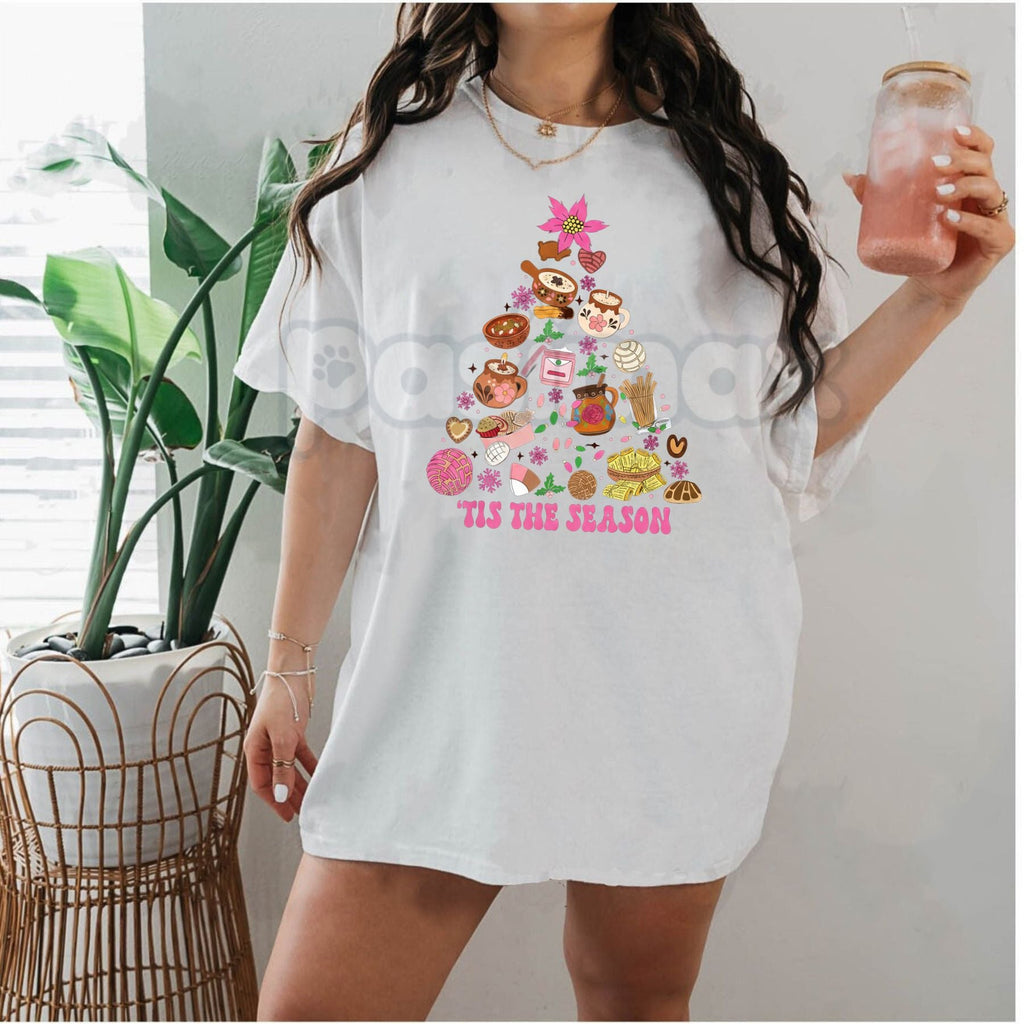 Pasimax "Tis The Season Mexican Christmas Tree T-Shirt" - Tamales Pan Dulce Holiday Tee, Festive Latinx Christmas Apparel, Un