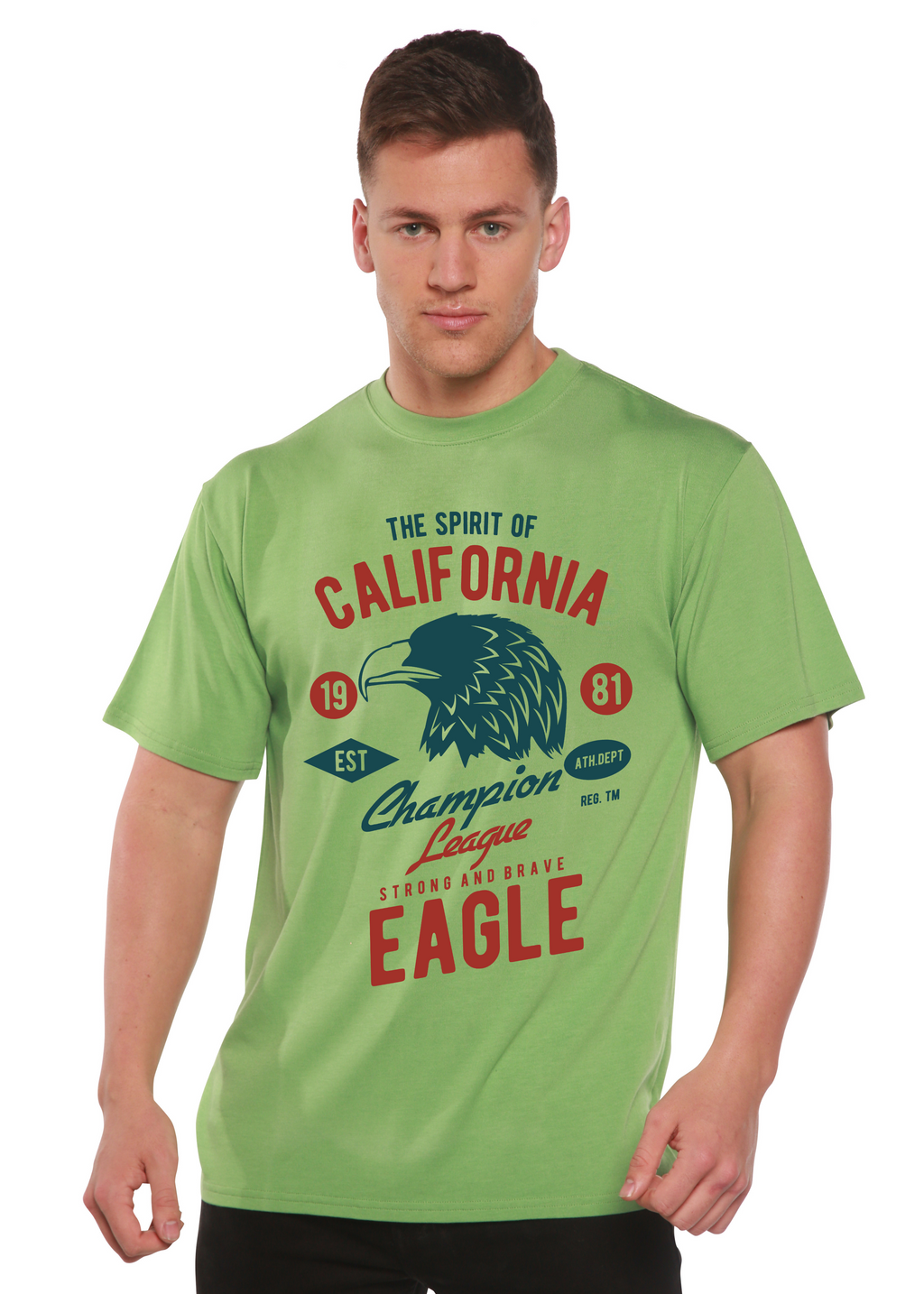 Spun Bamboo The Spirit of Spun Bamboo® Men's Bamboo Viscose/Organic Cotton Short Sleeve Graphic T-Shirt — back view