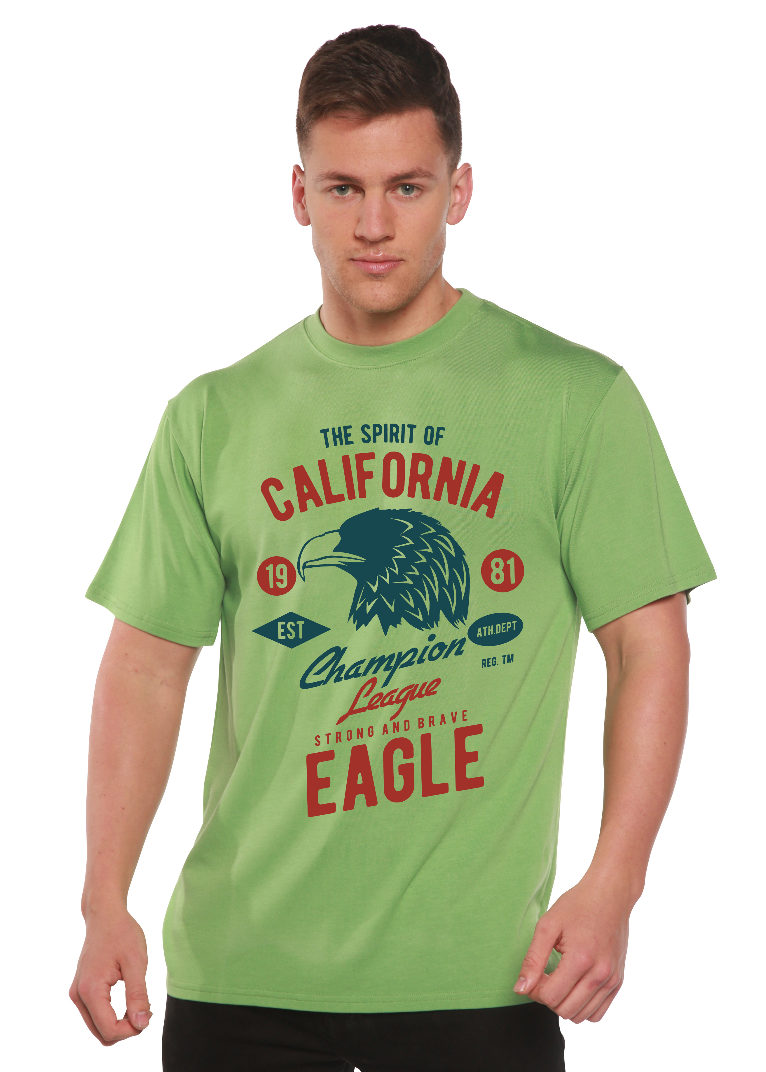 Spun Bamboo The Spirit of Spun Bamboo® Men's Bamboo Viscose/Organic Cotton Short Sleeve Graphic T-Shirt — back view