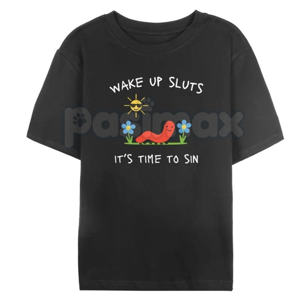 "Wake Up Slts" Funny Animal T-Shirt – Viral Meme Graphic Tee, Premium 100% Cotton Ironic Animal Top, Soft Lived-In Heavyweight Absurdist Humor Shirt, Made in USA