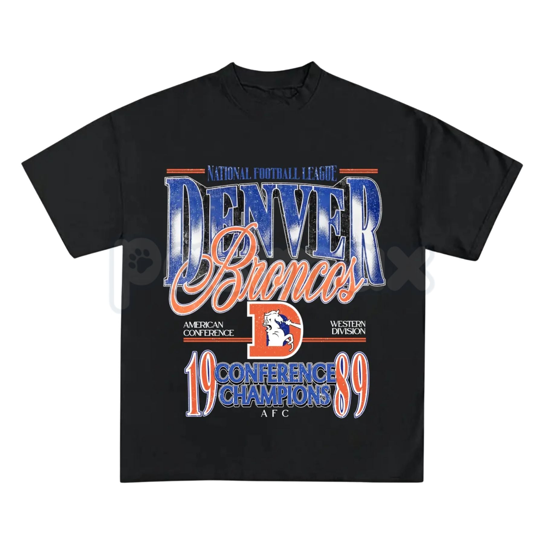 Pasimax Vintage Denver Football Graphic T-Shirt - Retro Denver Fan Crewneck Shirt, Mile High Football Inspired Tee, Classic C