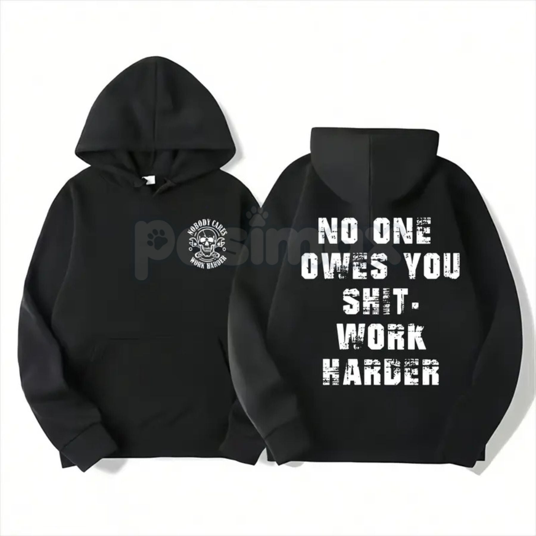 Work Harder Skull Shirt – Gritty Relentless Grinder Hoodie & Streetwear Men's Father's Day Sweatshirt
