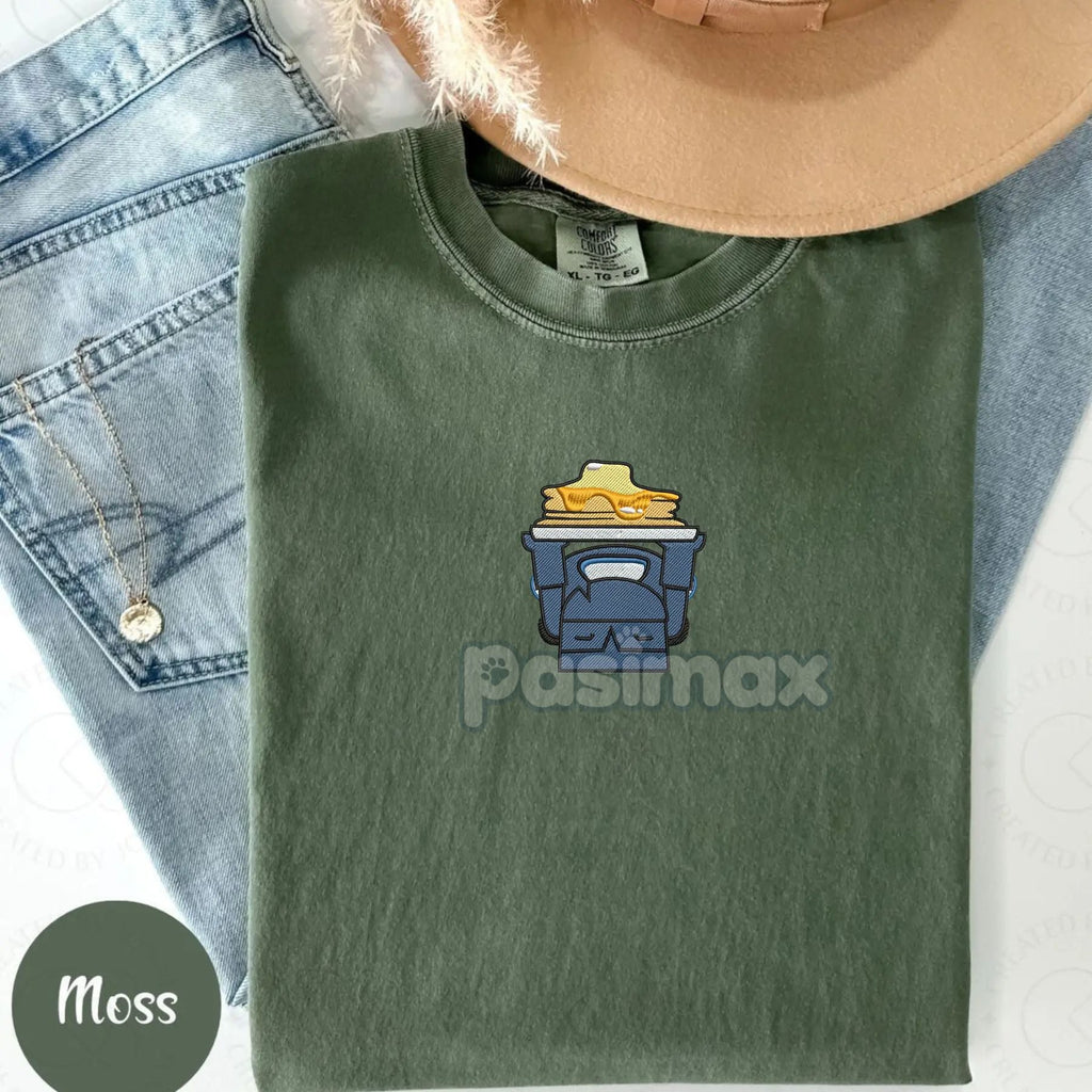 Pasimax Embroidered Mini Pekka Pancake Comfort Colors T-Shirt — side view