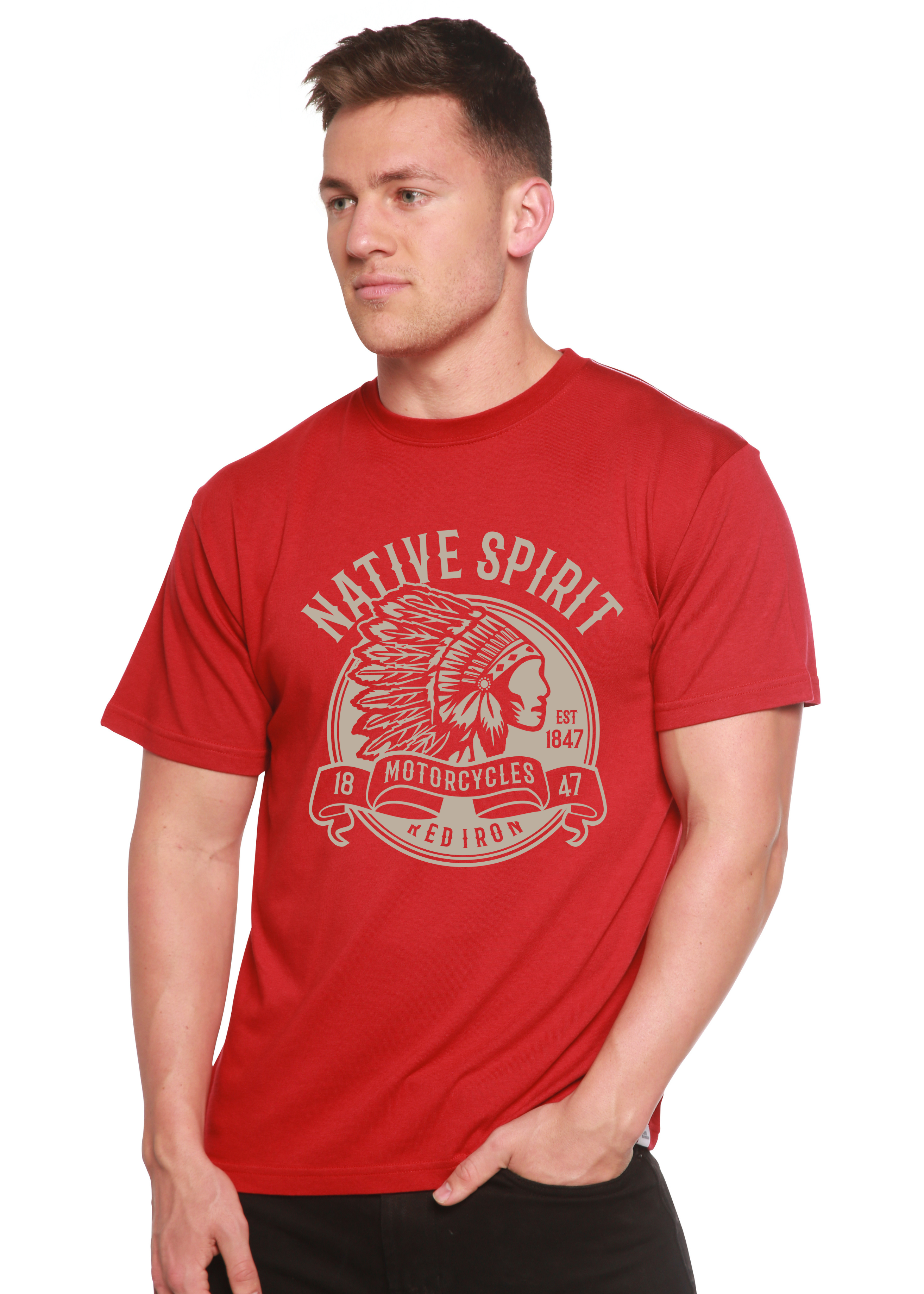 Spun Bamboo Native Spirit Spun Bamboo® Men's Bamboo Viscose/Organic Cotton Short Sleeve Graphic T-Shirt — alternative angle