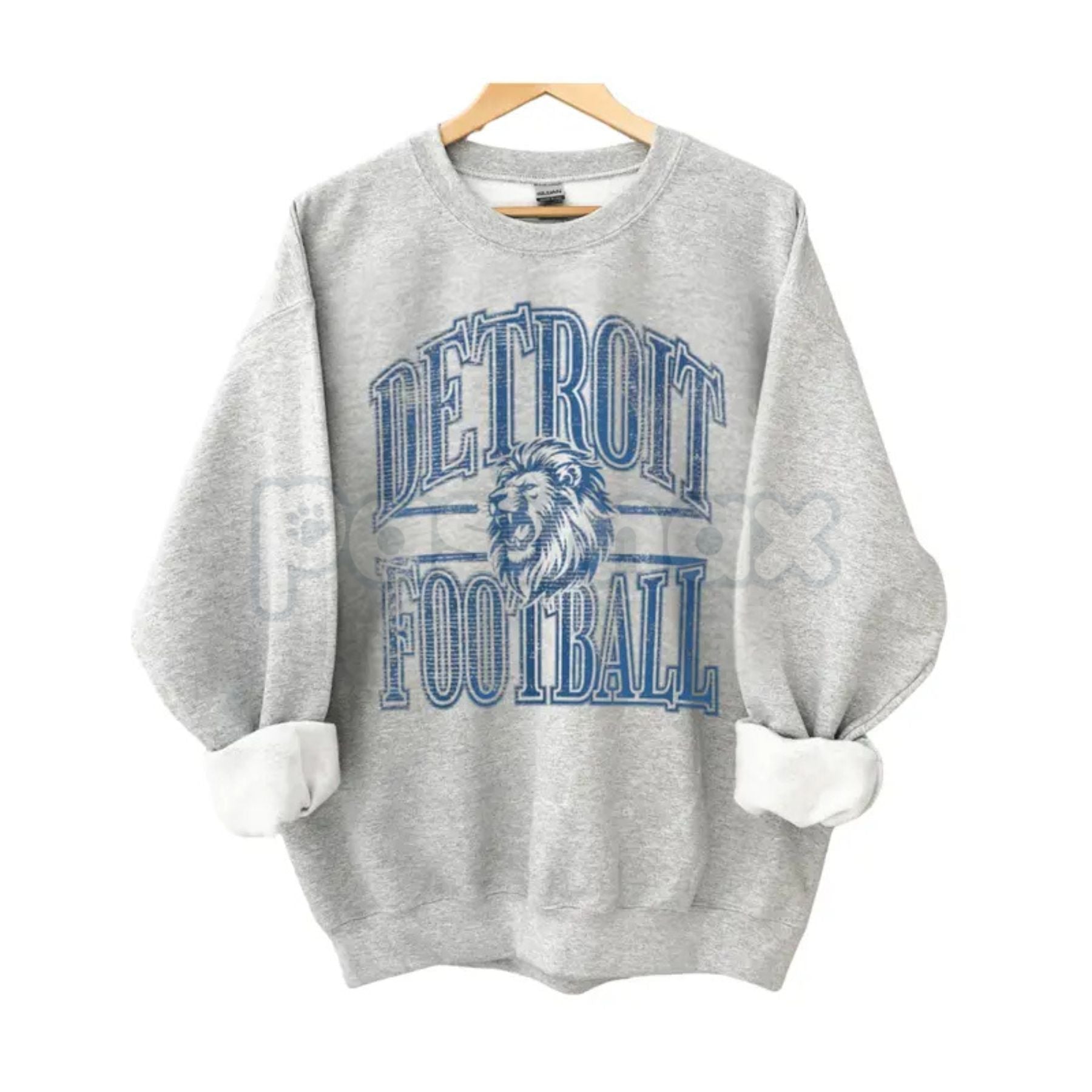 Pasimax Vintage All Team Football ASH GREY Crewneck Sweatshirt – Retro Collegiate Sports Fan Gear — side view