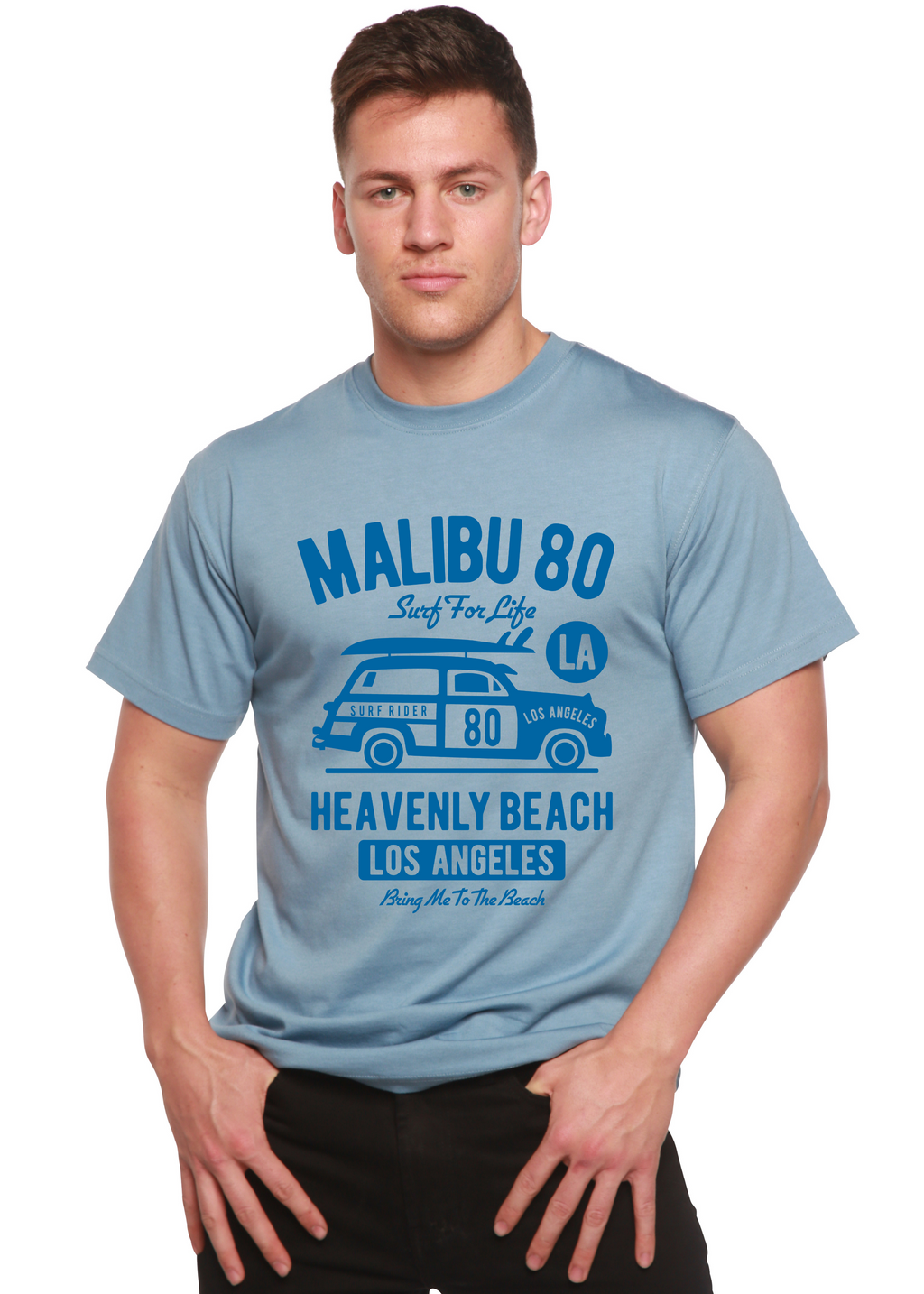 Spun Bamboo Malibu 80 Men's Bamboo Viscose/Organic Cotton Short Sleeve Graphic T-Shirt — alternative angle