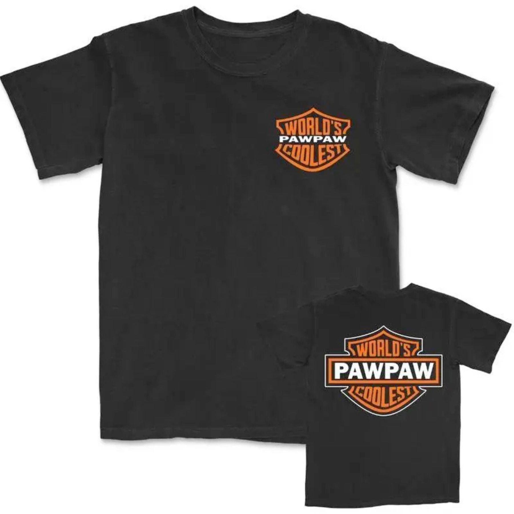 Pasimax World's Coolest Grandpa Motorcycle T-Shirt - Back Print for Dad, Father's Day & Birthday Gift — detail close-up