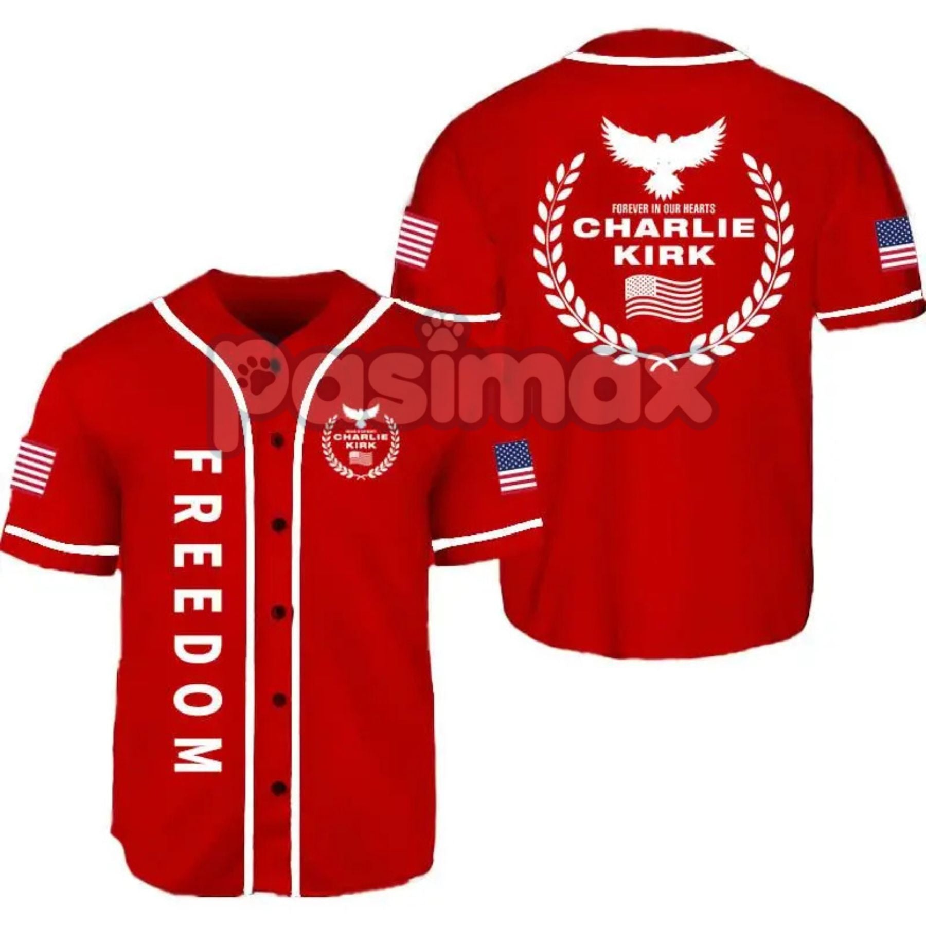 Pasimax Freedom Black & White Baseball Jersey — side view
