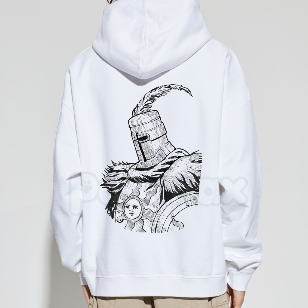 Pasimax Solaire's Legacy Hoodie – Praise The Sun Dark Souls Tribute, Warrior of Sunlight Estus Pullover, Unisex — side view