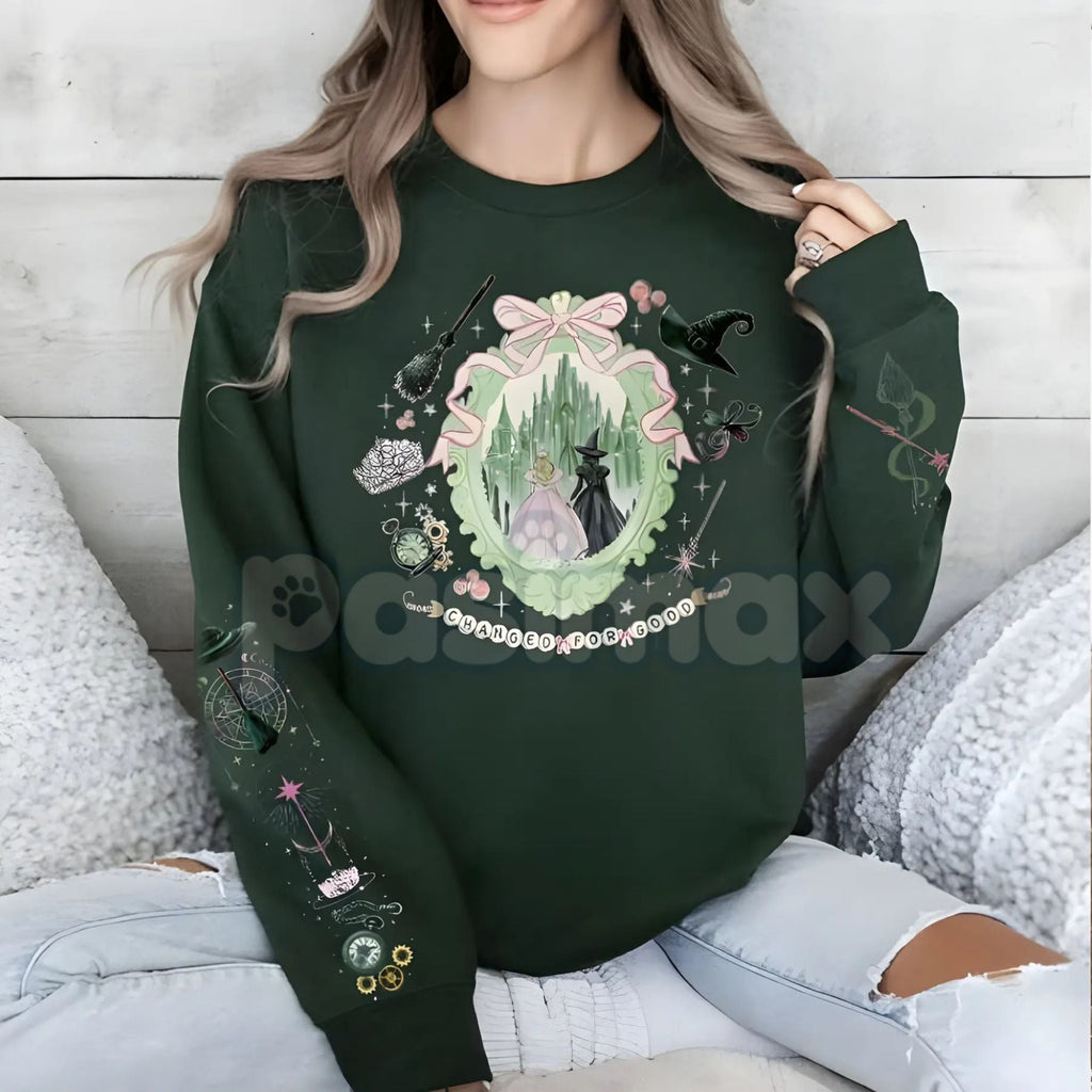 Pasimax Enchanted Emerald Friendship Sweatshirt – Magical Best Friend Matching Crewneck — side view