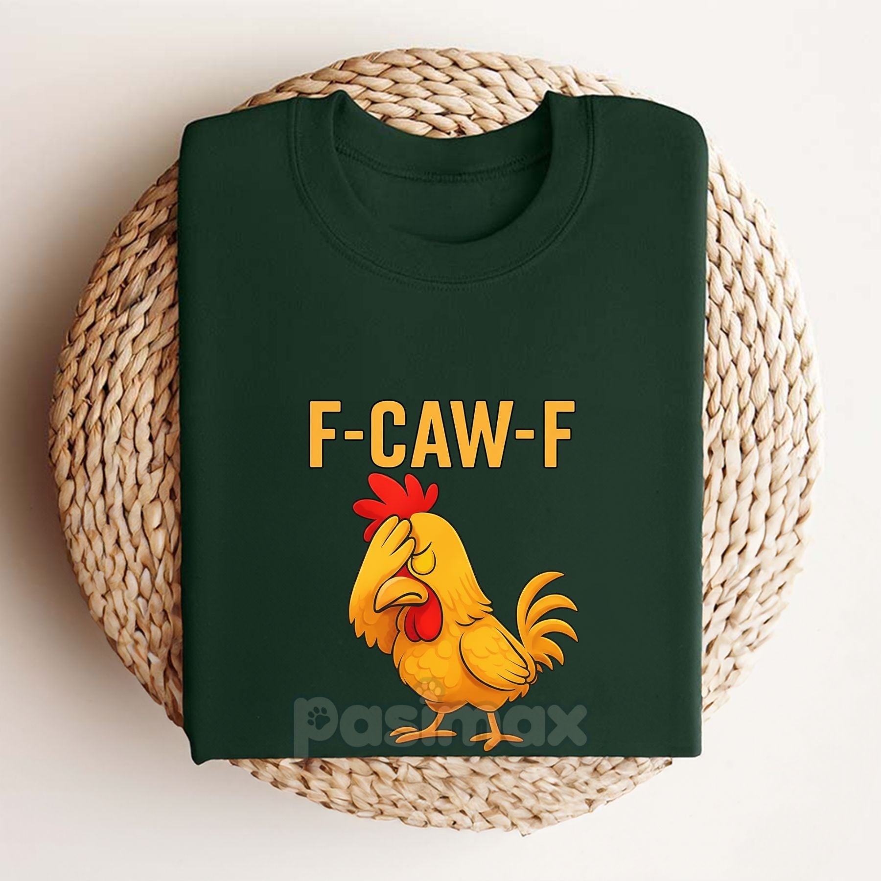 Pasimax "F-Caw-F" Funny Chicken T-Shirt — side view