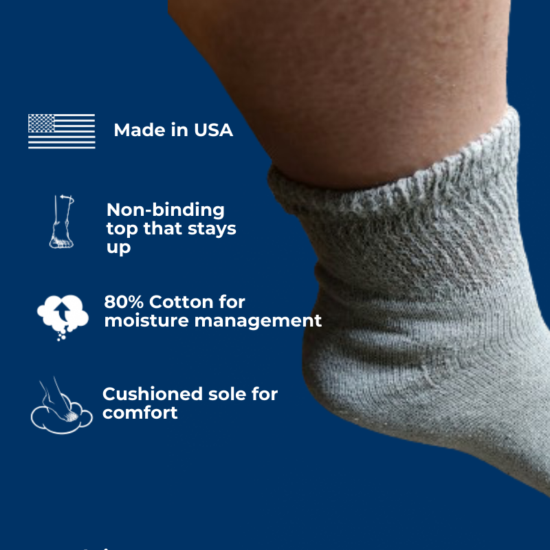 DSC Women's Cotton Diabetic Ankle Socks (6 Pair) — size reference
