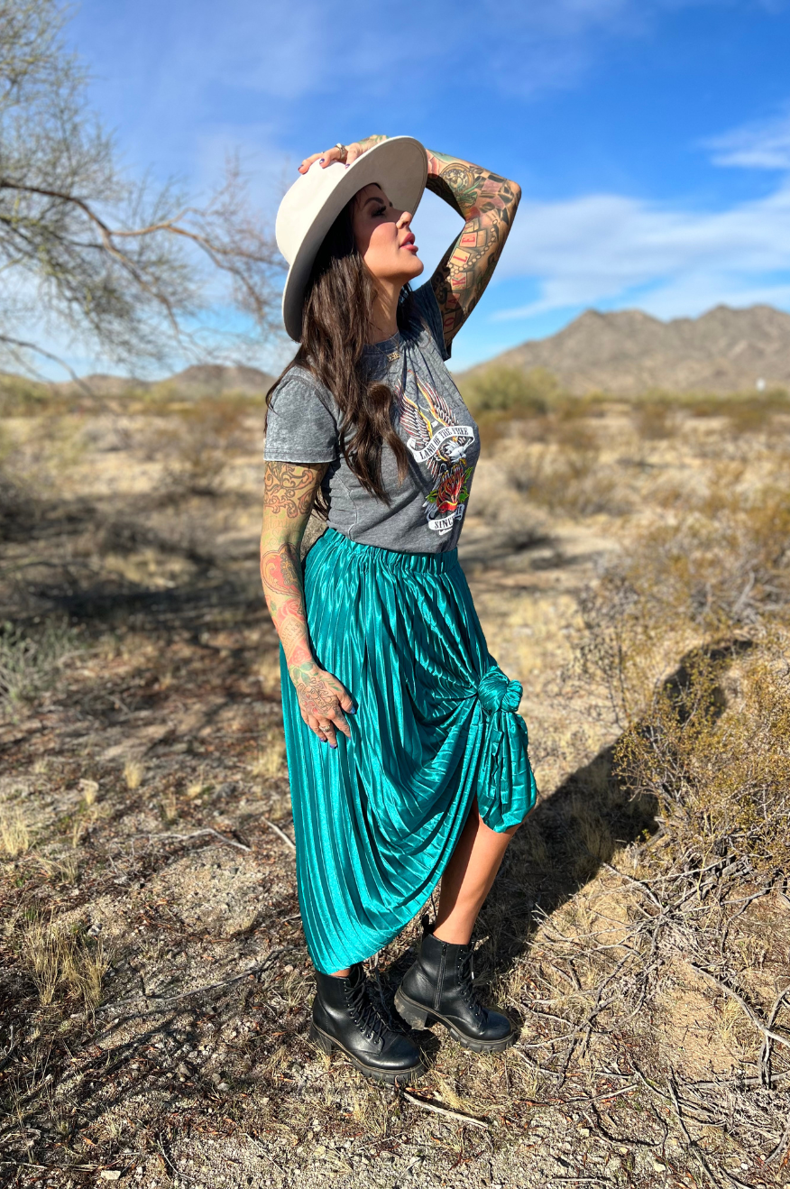 Pretty Little Patriot Pretty Little Patriot Emerald Green Maxi Skirt — product category context