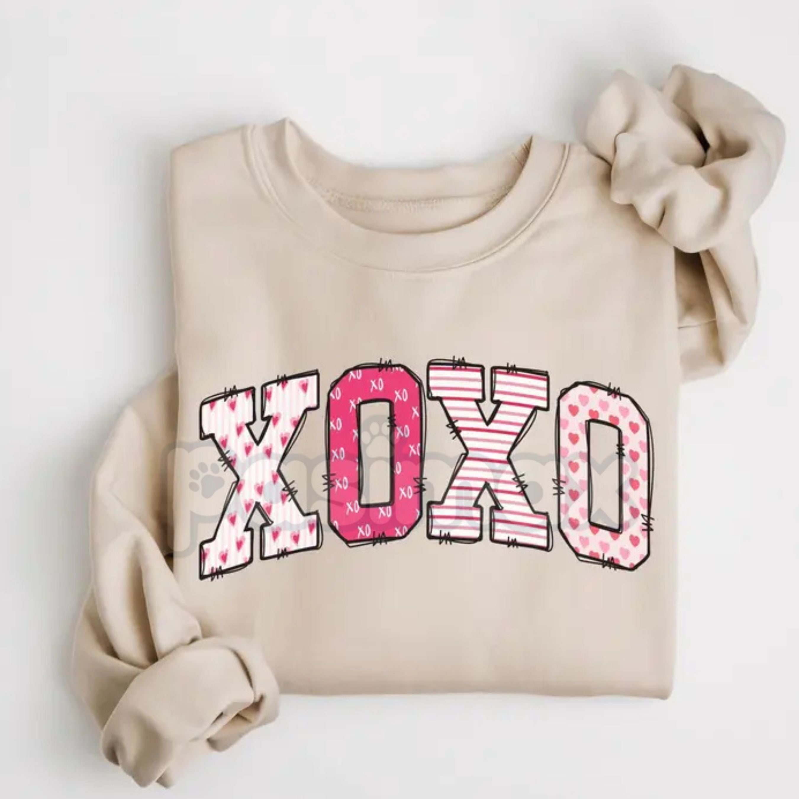 Pasimax Preppy Valentines Day Sweatshirt | XOXO Sweater | Women's Retro Valentine Crewneck | Aesthetic Preppy Valentine Outfi