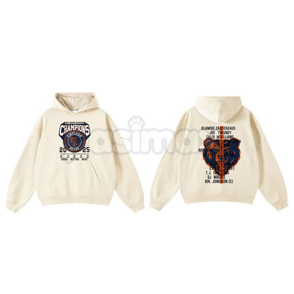 Pasimax Chicago Bears NFC Champions Vintage Hoodie – Monsters of the Midway Tribute, Retro Football Streetwear, Unisex Pullov