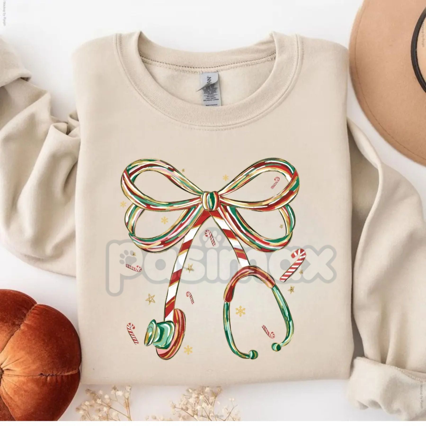 Pasimax Christmas Nurse Sweatshirt | Heart of Christmas Holiday Medical Crewneck | Sentimental RN LPN Jumper Gift — side view