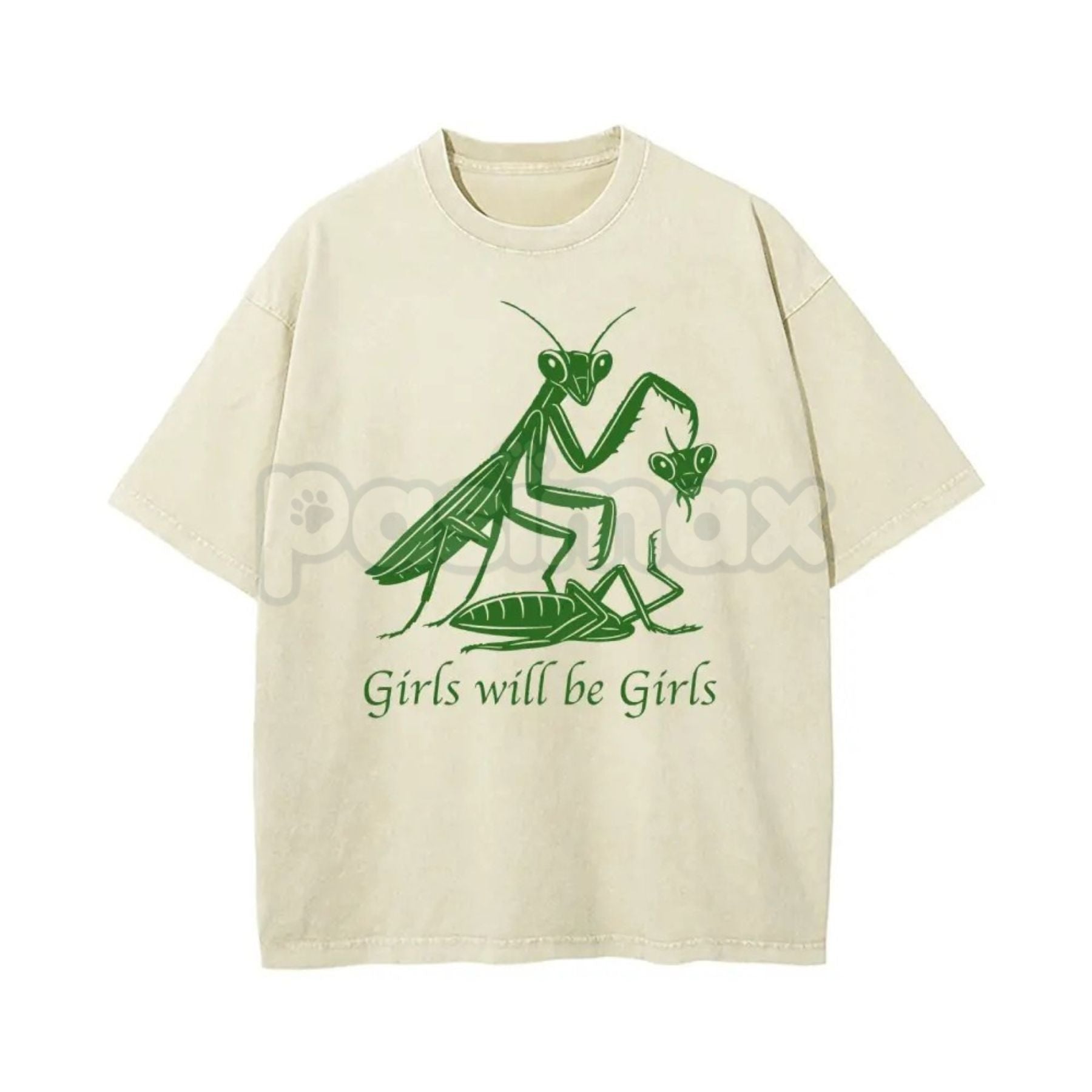 Pasimax Girls Will Be Girls Oversize Unisex Washed T-Shirt – Trendy Aesthetic Graphic Streetwear Tee — side view