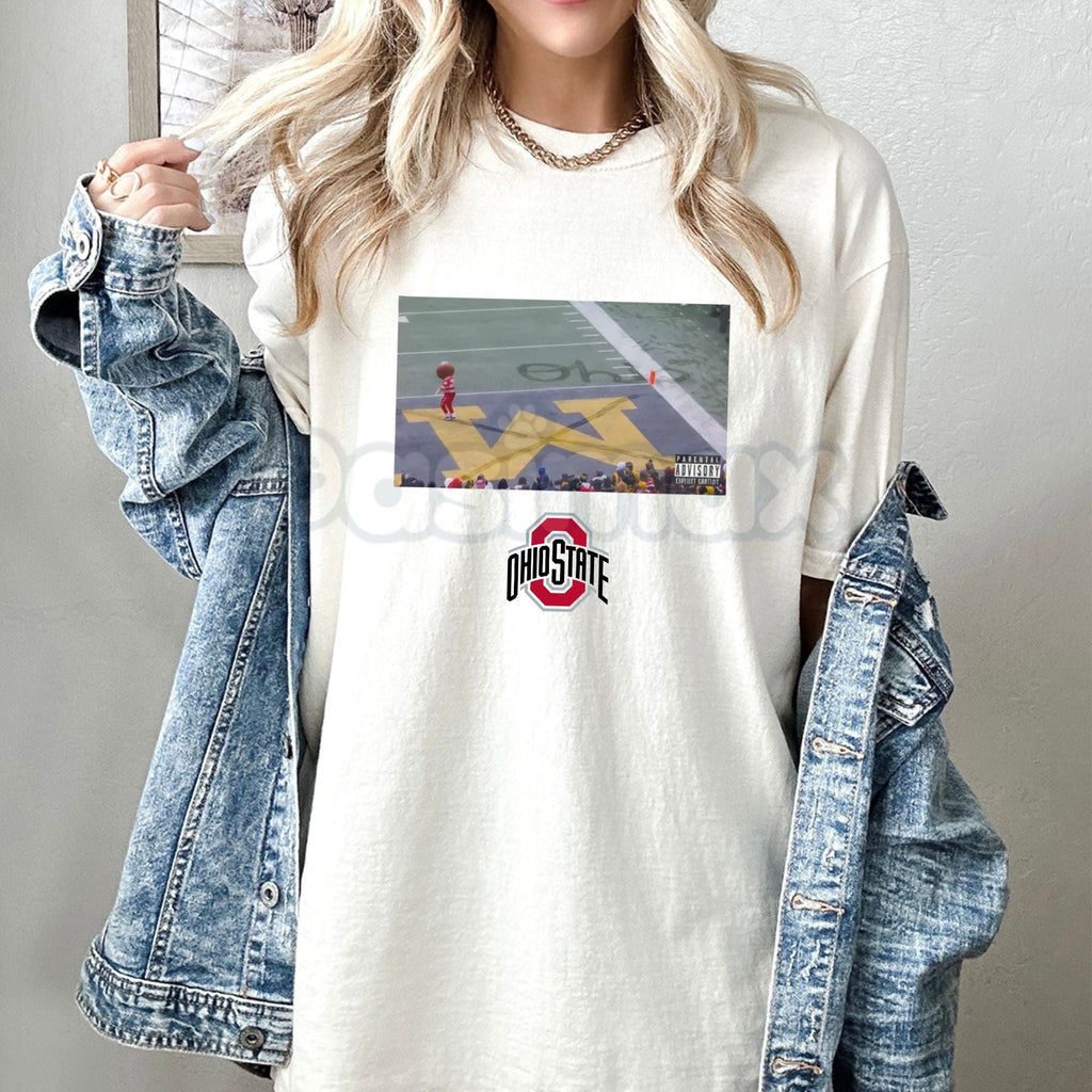 Pasimax Buckeye Ohio Snow T-Shirt - Ohio State Buckeyes Winter Fan Tee, Midwest Cold Weather Apparel, OSU Seasonal Graphic Sh