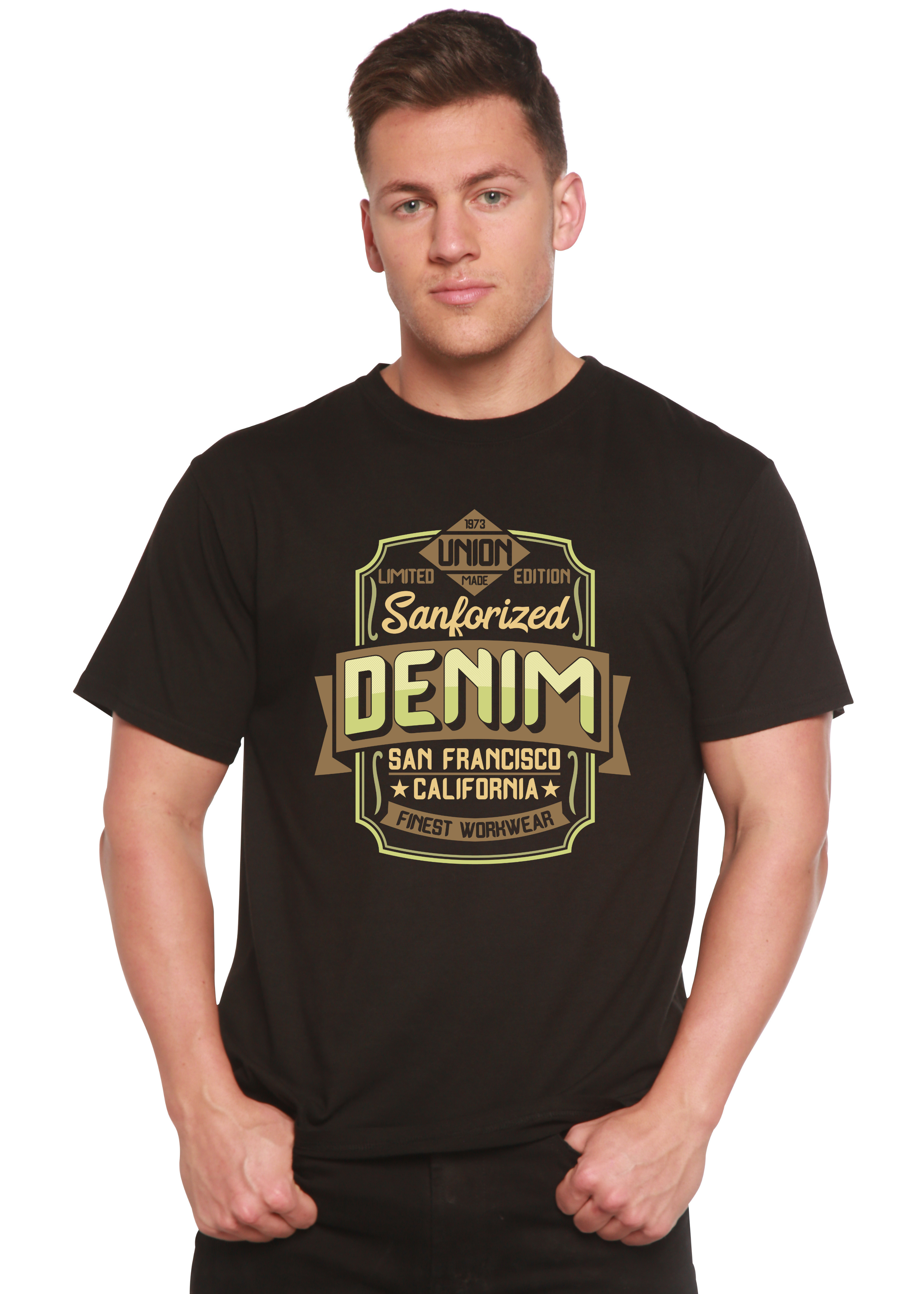 Spun Bamboo Sanforized Denim Men's Bamboo Viscose/Organic Cotton Short Sleeve Graphic T-Shirt — main product shot