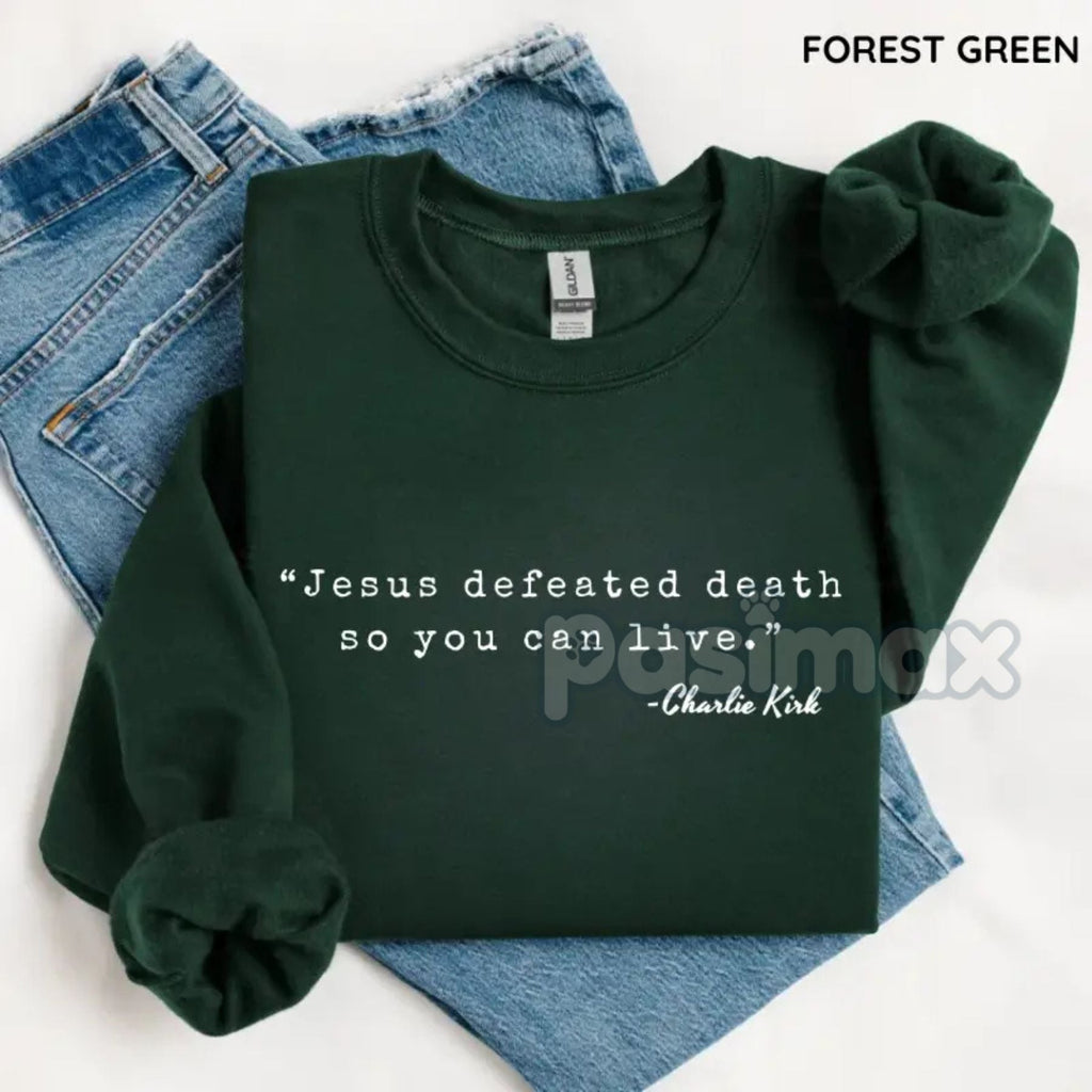 Pasimax Jesus Defeated Death Sweatshirt – Powerful Faith Statement Top — back view